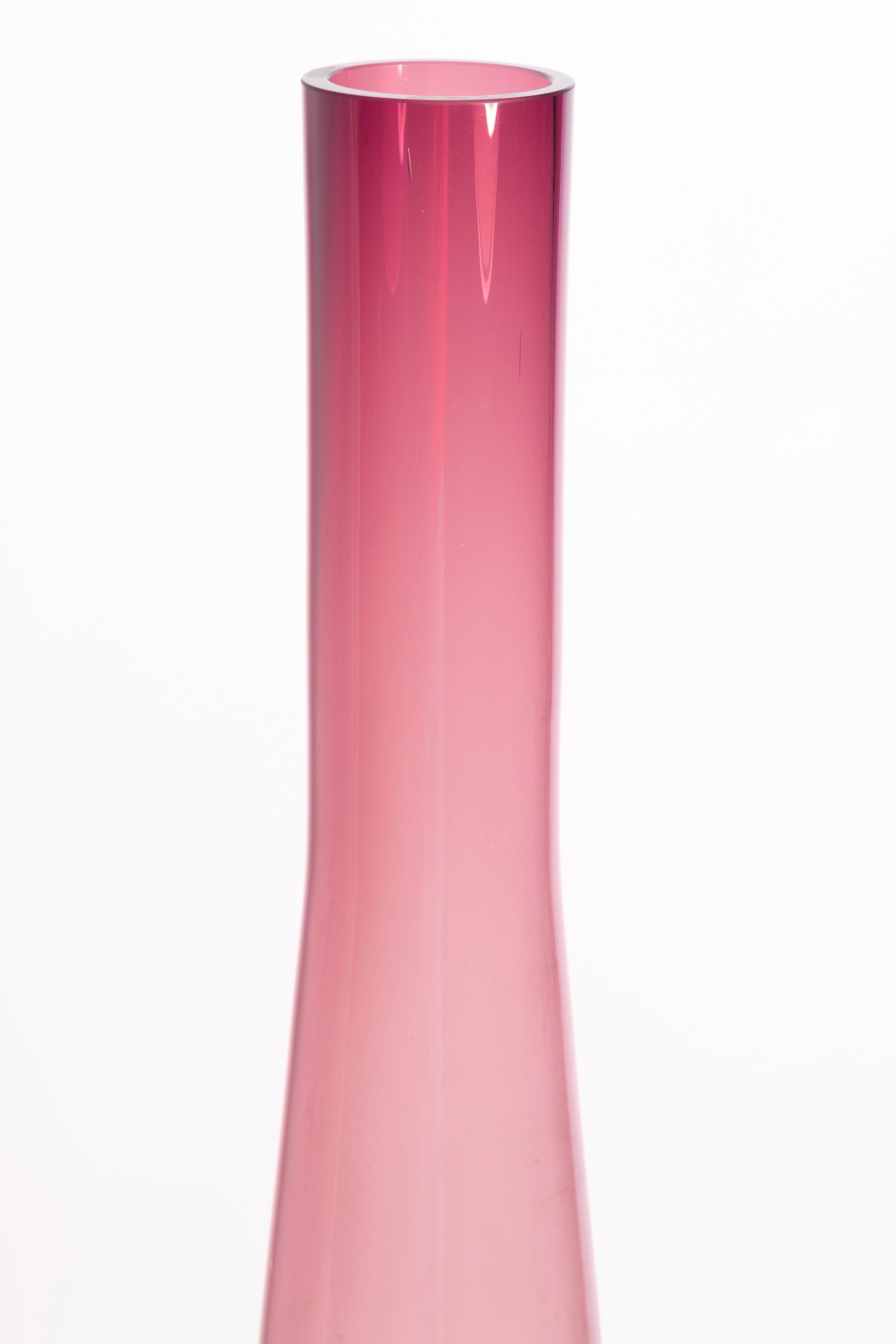 Mid Century Big Vintage Purple Ombre Vase, Italy, 1960s In Good Condition For Sale In 05-080 Hornowek, PL