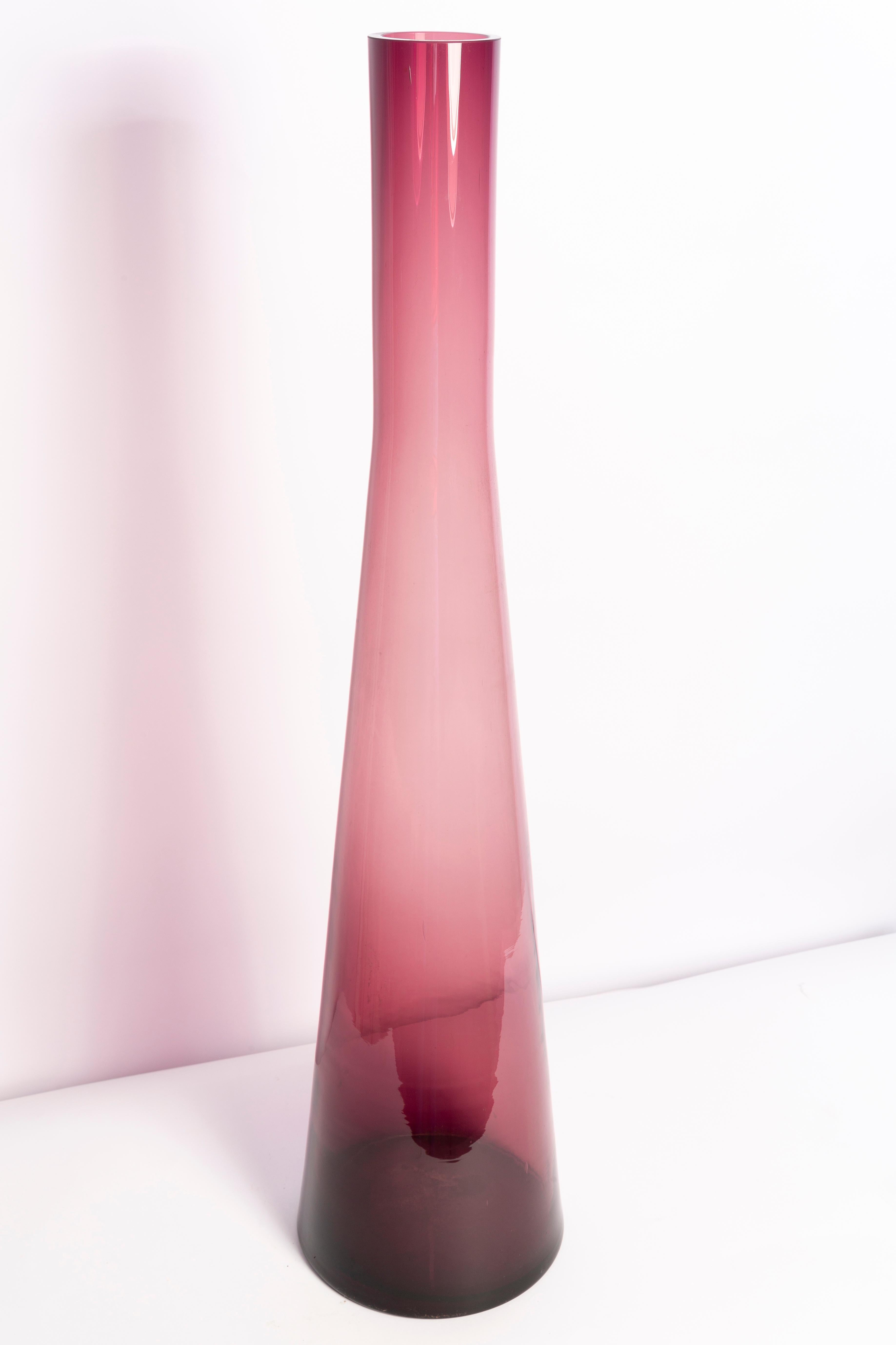 20ième siècle Grand vase violet vintage du milieu du sicle dernier, Italie, annes 1960 en vente