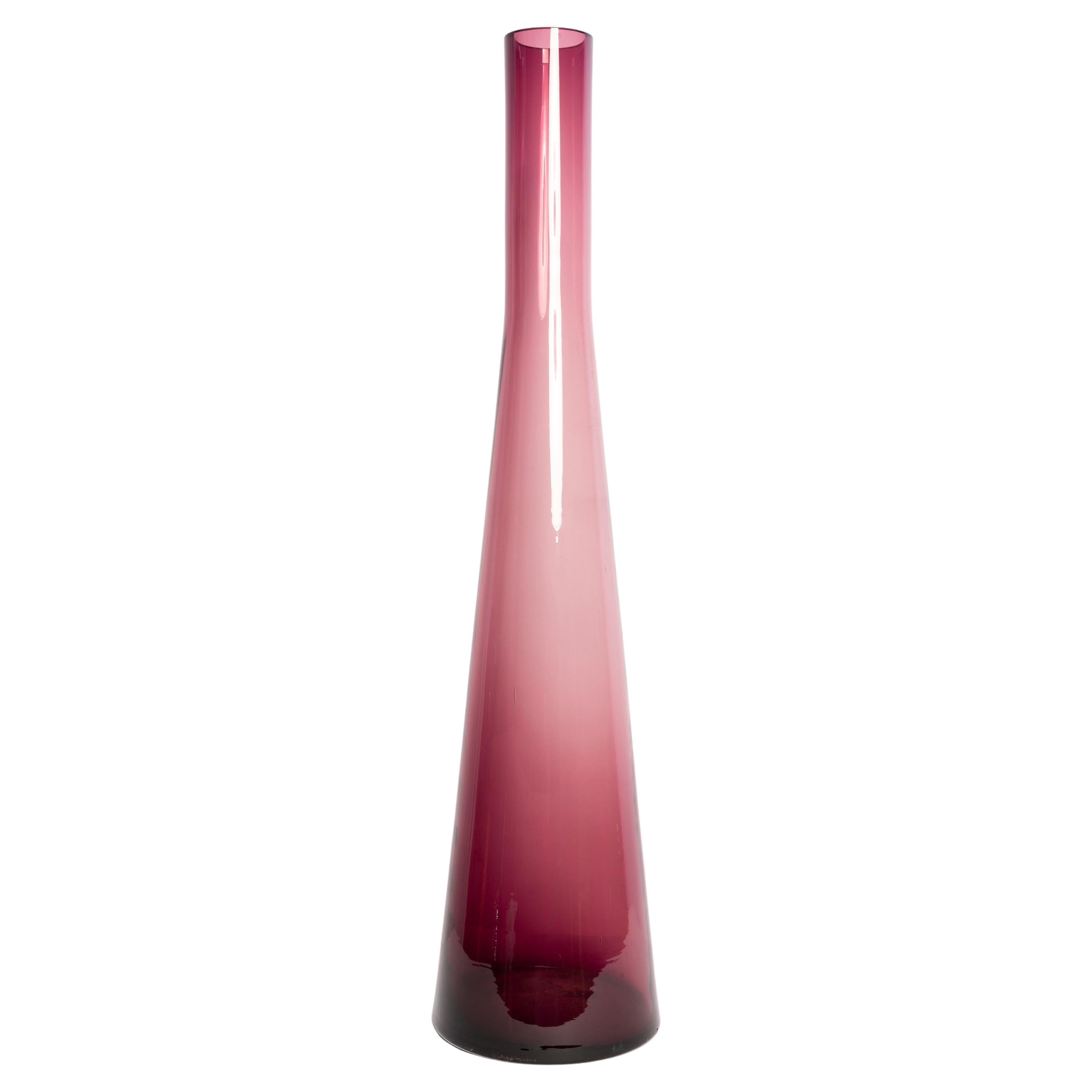 Mid Century Big Vintage Purple Ombre Vase, Italy, 1960s For Sale