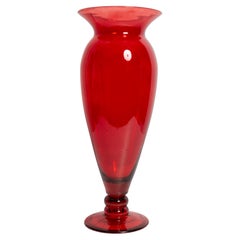 Mid-Century Big Vintage Red Vase, Poland, 1960s