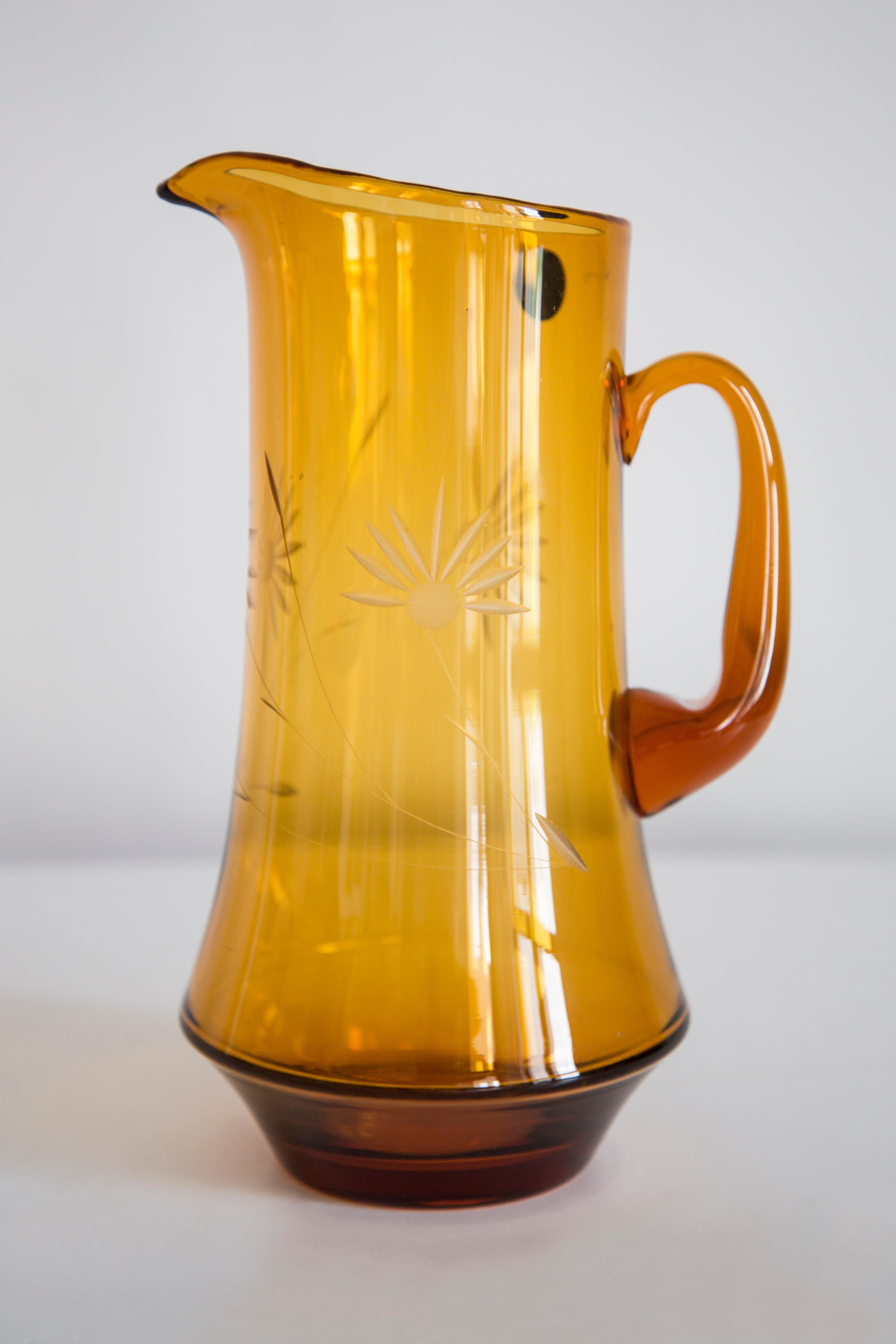 Mid Century Big Yellow Pot, Glass, Europe, 1960s In Good Condition For Sale In 05-080 Hornowek, PL