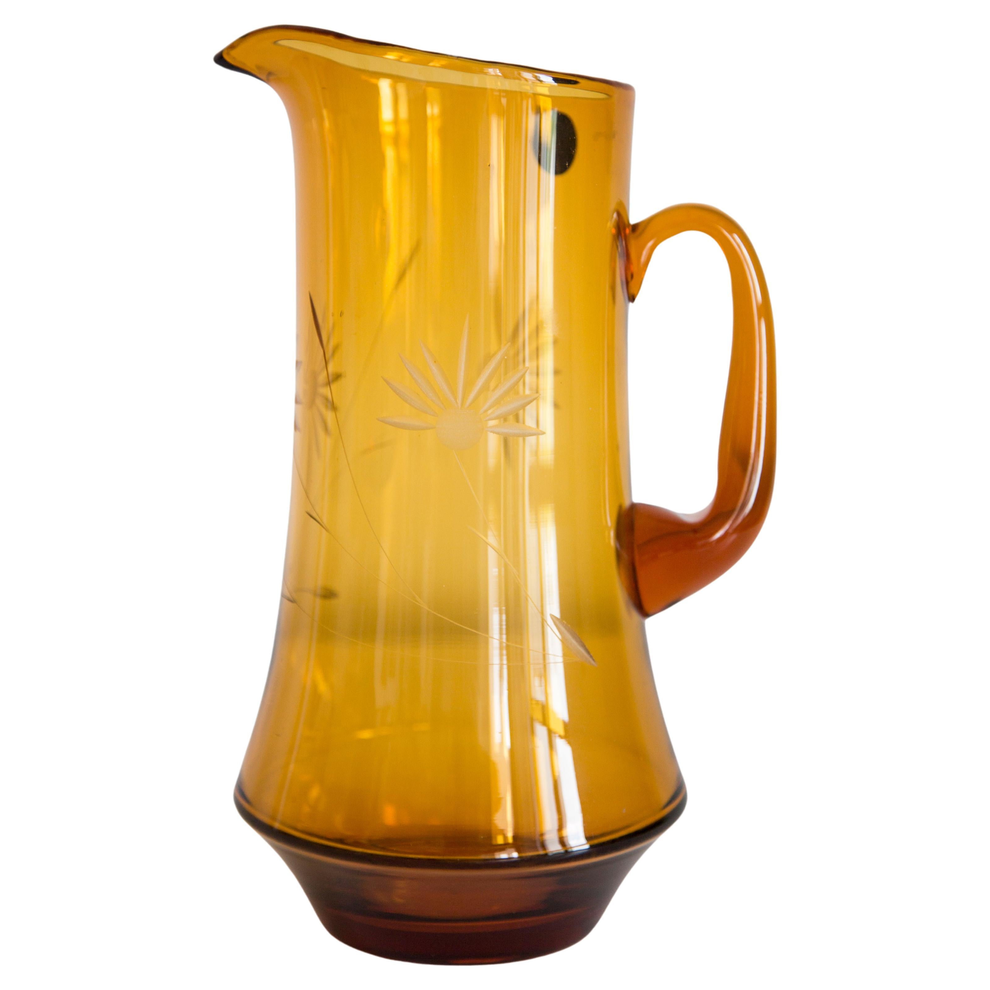 Mid Century Big Yellow Pot, Glass, Europe, 1960s For Sale