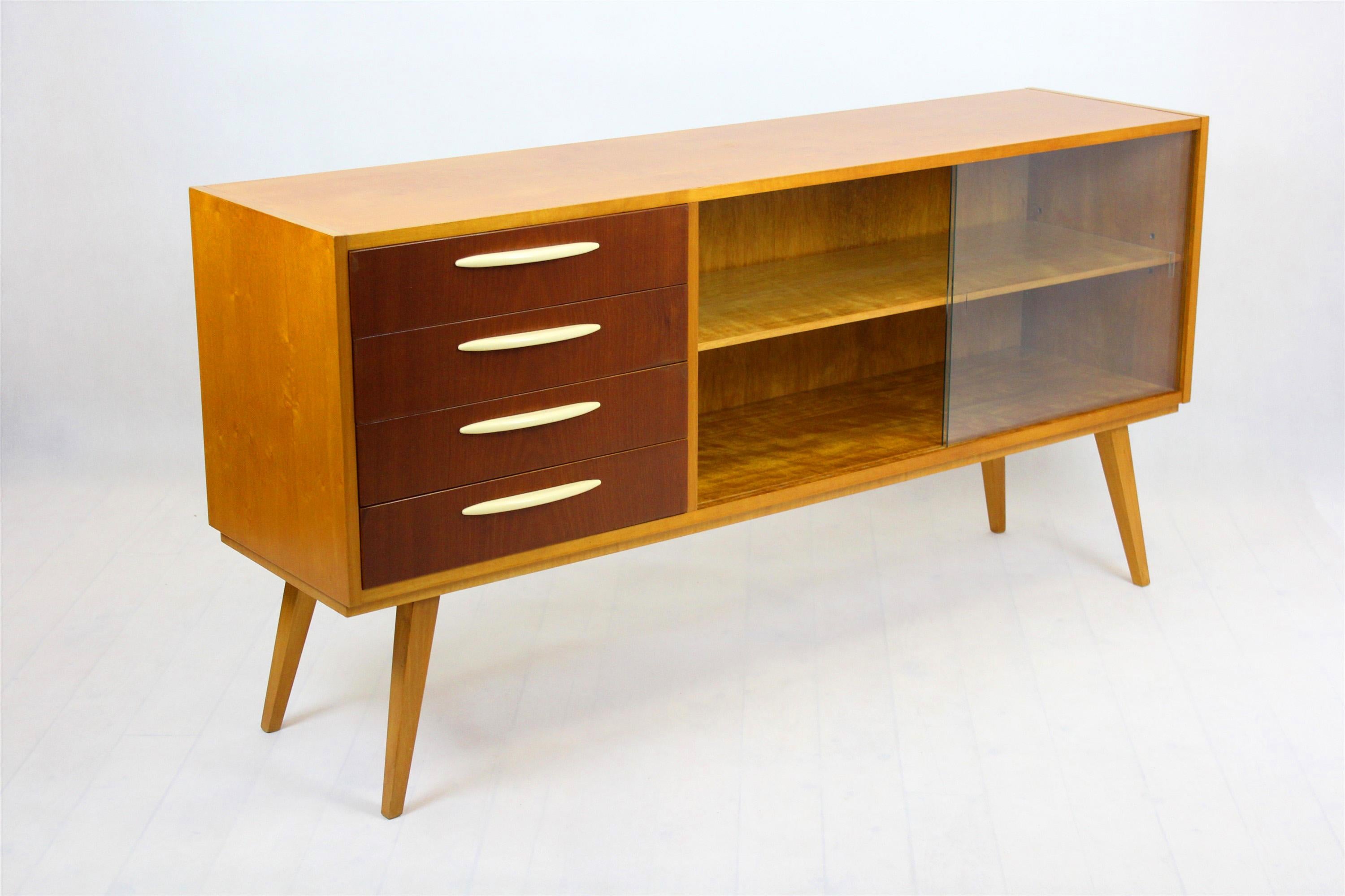 Mid-Century Birch and Mahogany Sideboard, 1960s For Sale 6