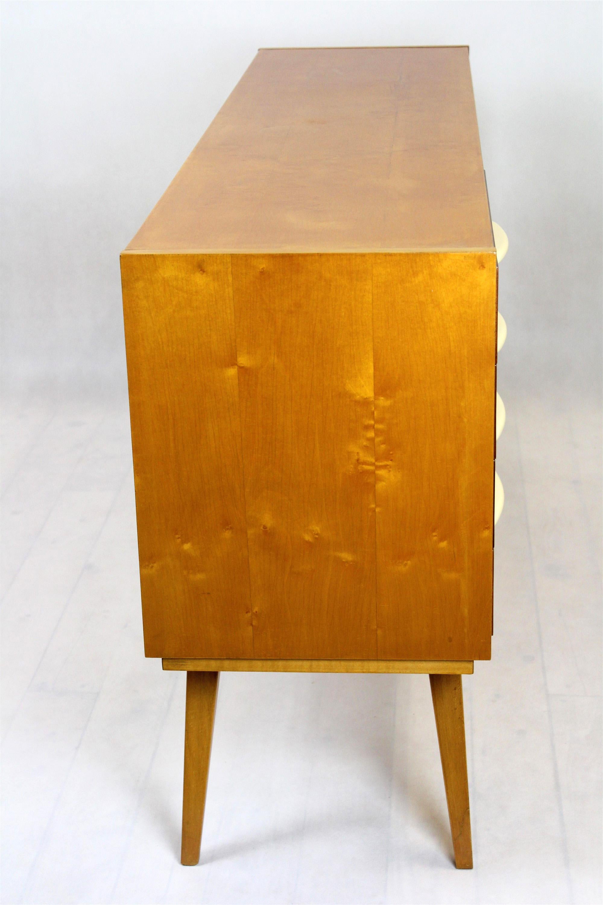 Mid-Century Birch and Mahogany Sideboard, 1960s For Sale 8