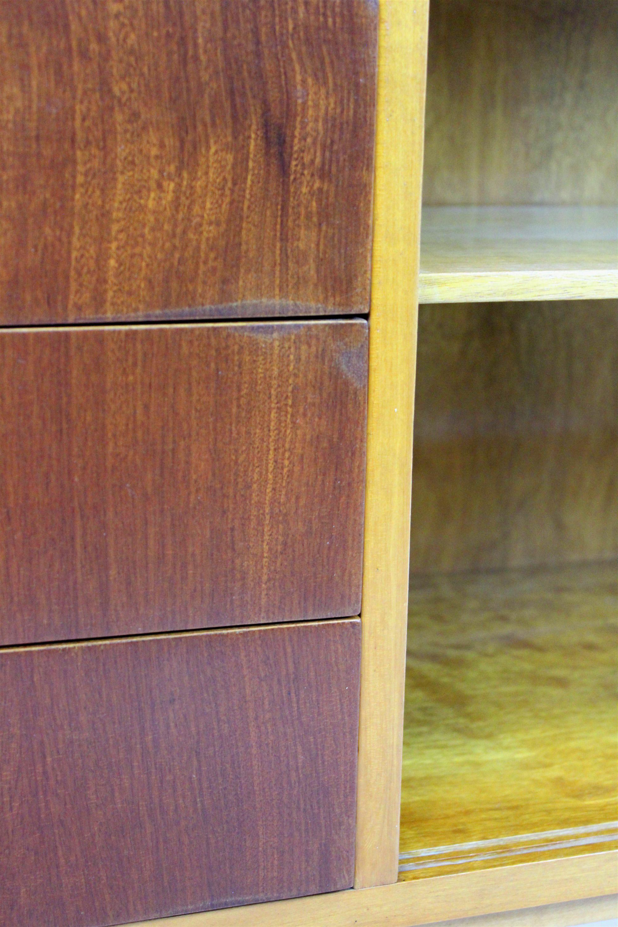 Mid-Century Birch and Mahogany Sideboard, 1960s For Sale 1