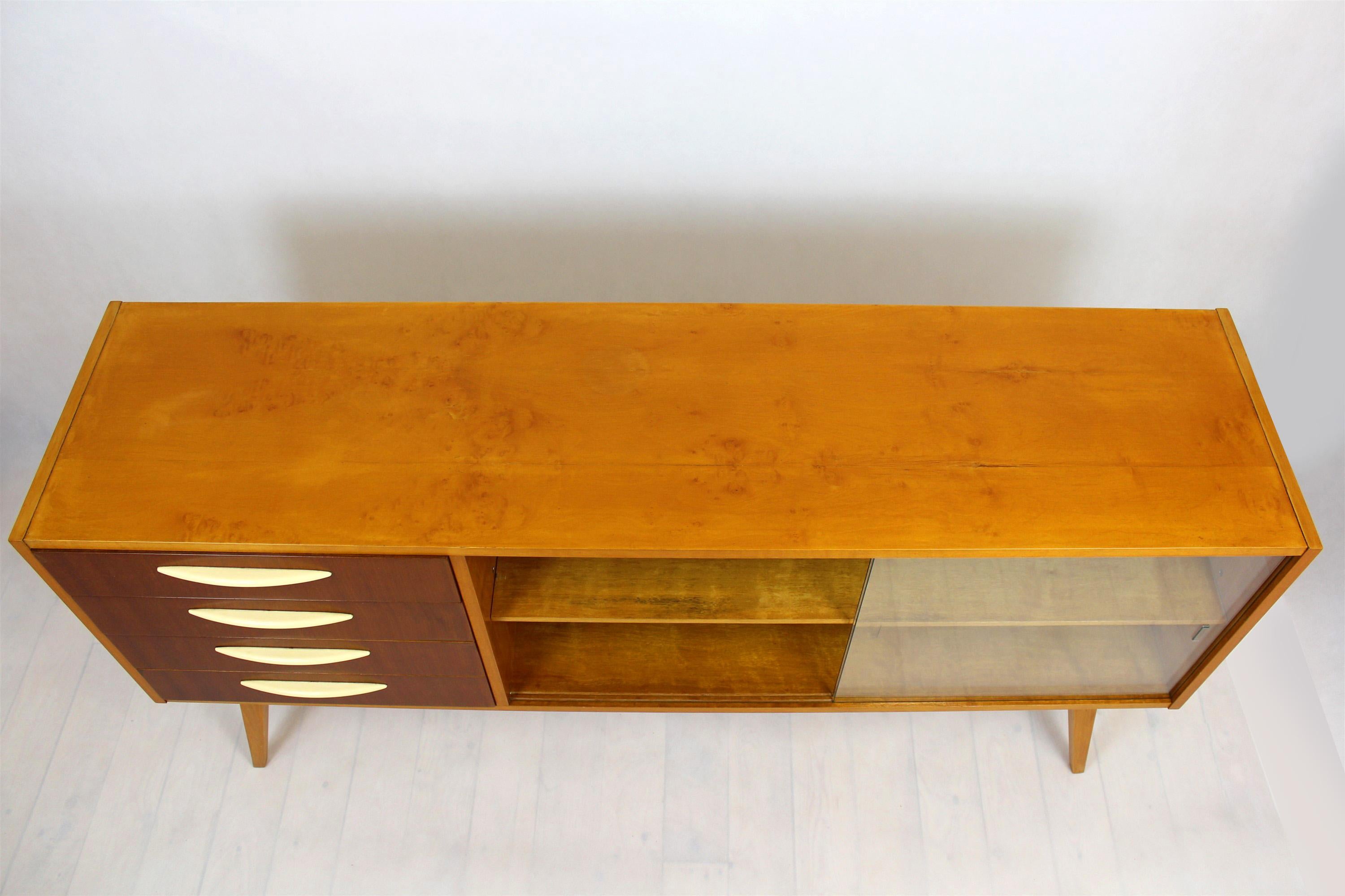 Mid-Century Birch and Mahogany Sideboard, 1960s For Sale 3