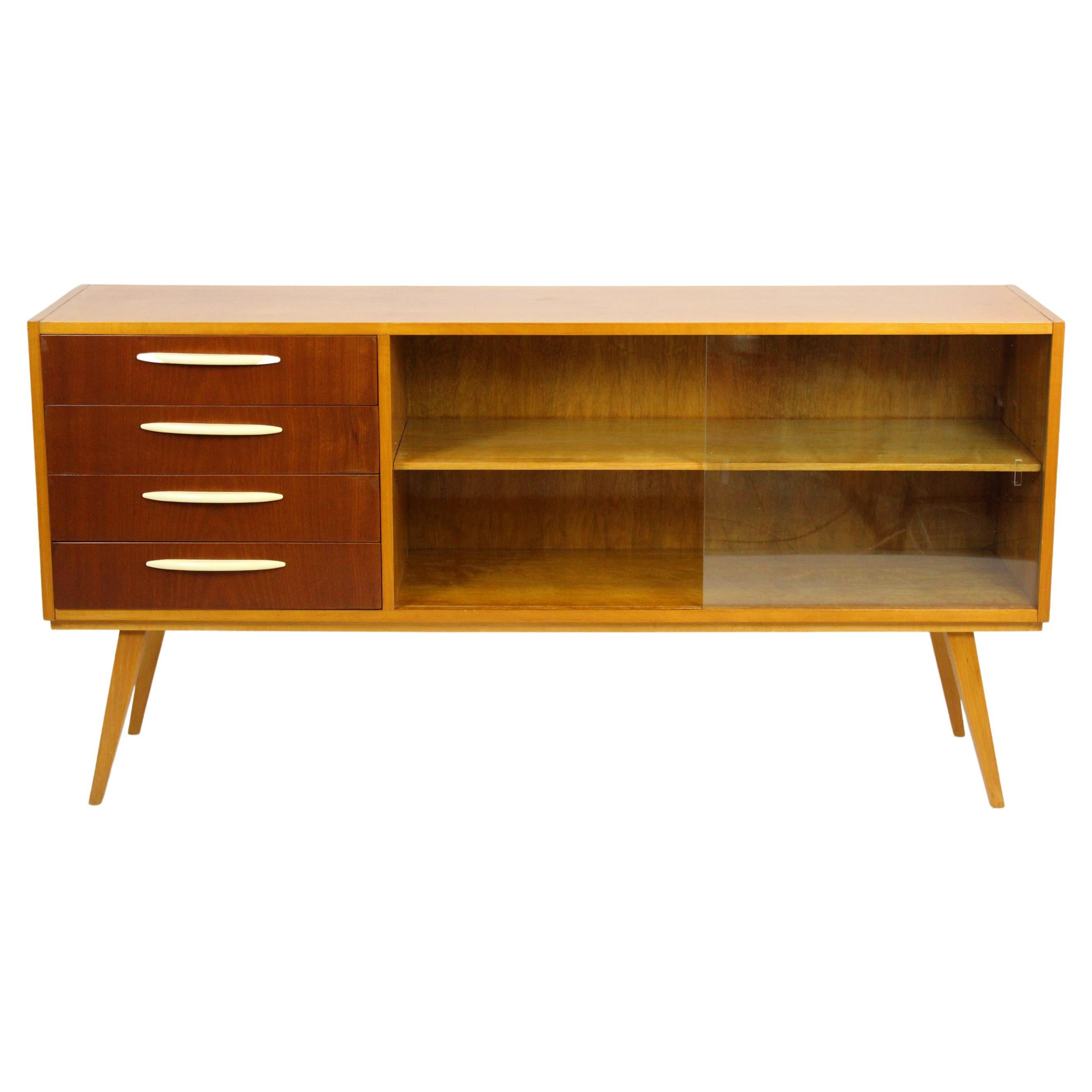 Mid-Century Birch and Mahogany Sideboard, 1960s For Sale