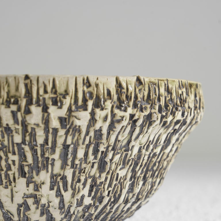 Mid Century ‘Birch Bark’ Pottery Bowl For Sale at 1stDibs