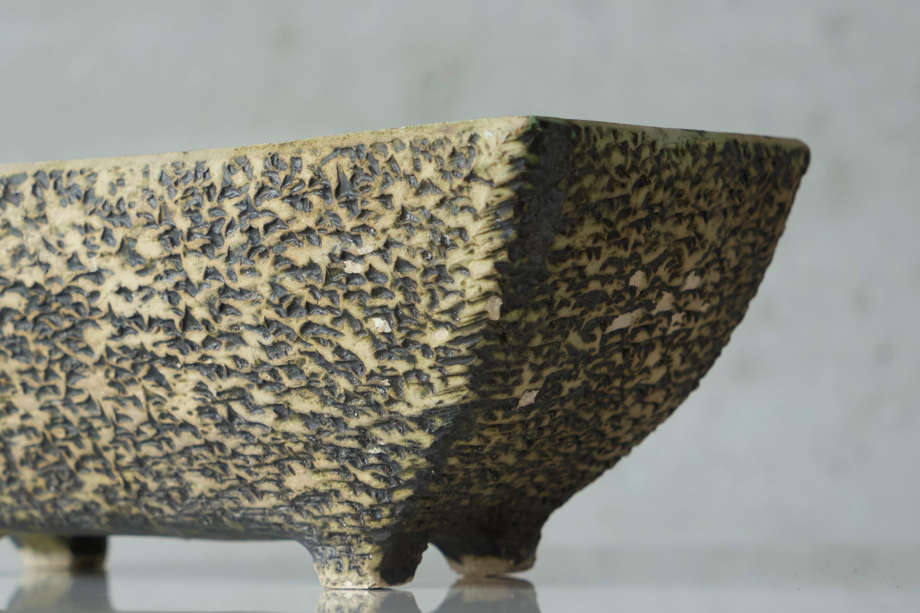 Mid Century Birch Bark Studio Pottery Planter 1950s (Europäisch) im Angebot