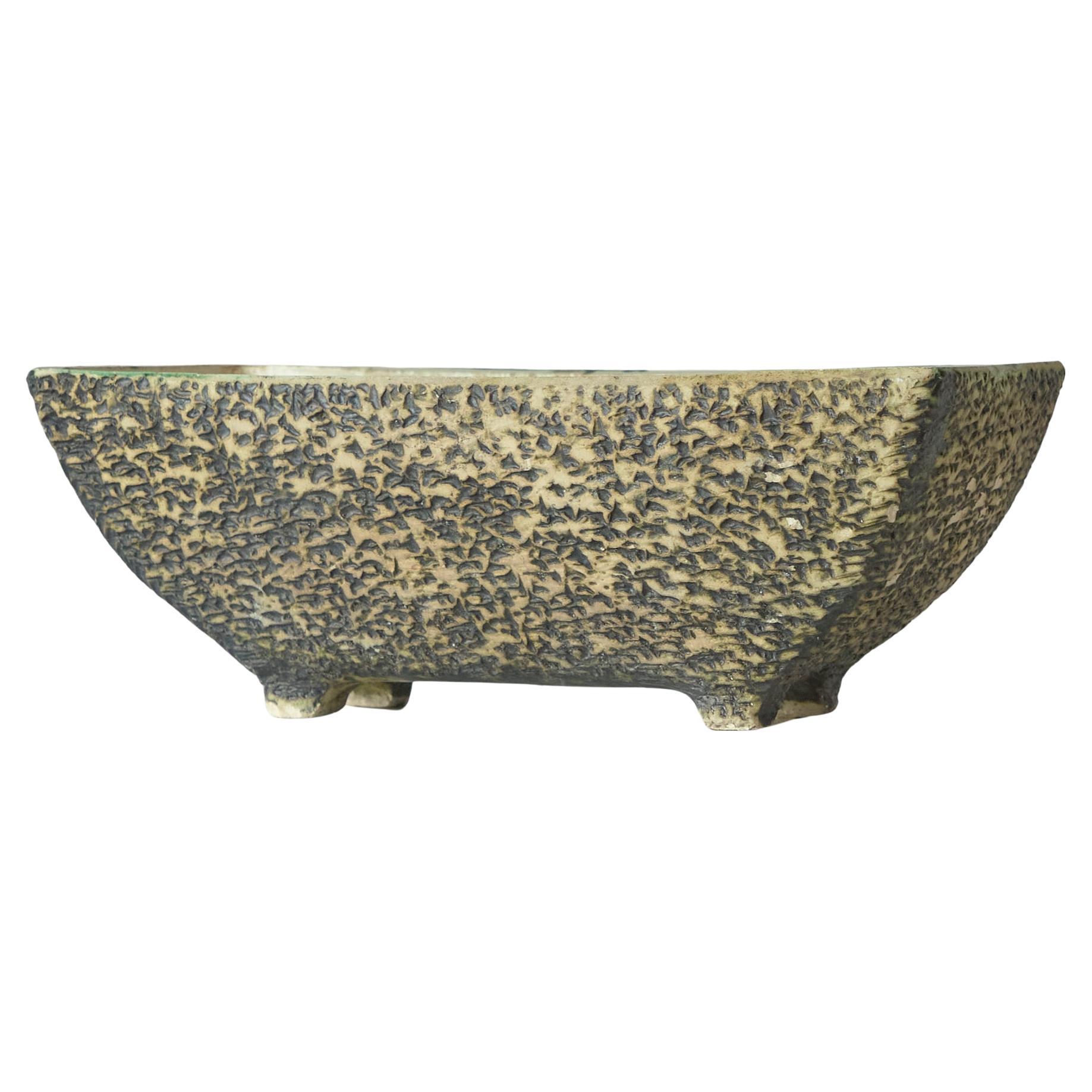 Mid Century Birch Bark Studio Pottery Planter 1950s im Angebot