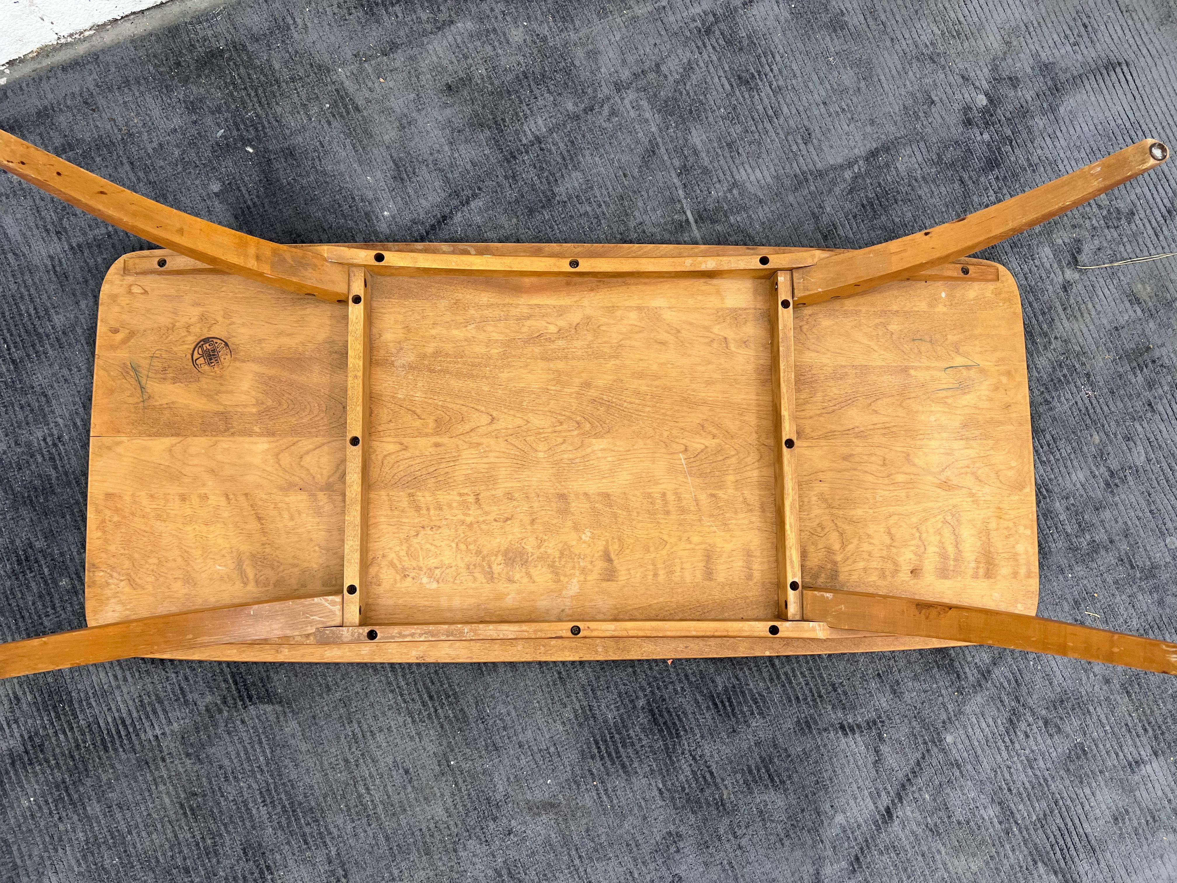 North American Midcentury Birch Coffee Table Model M795G, Heywood-Wakefield