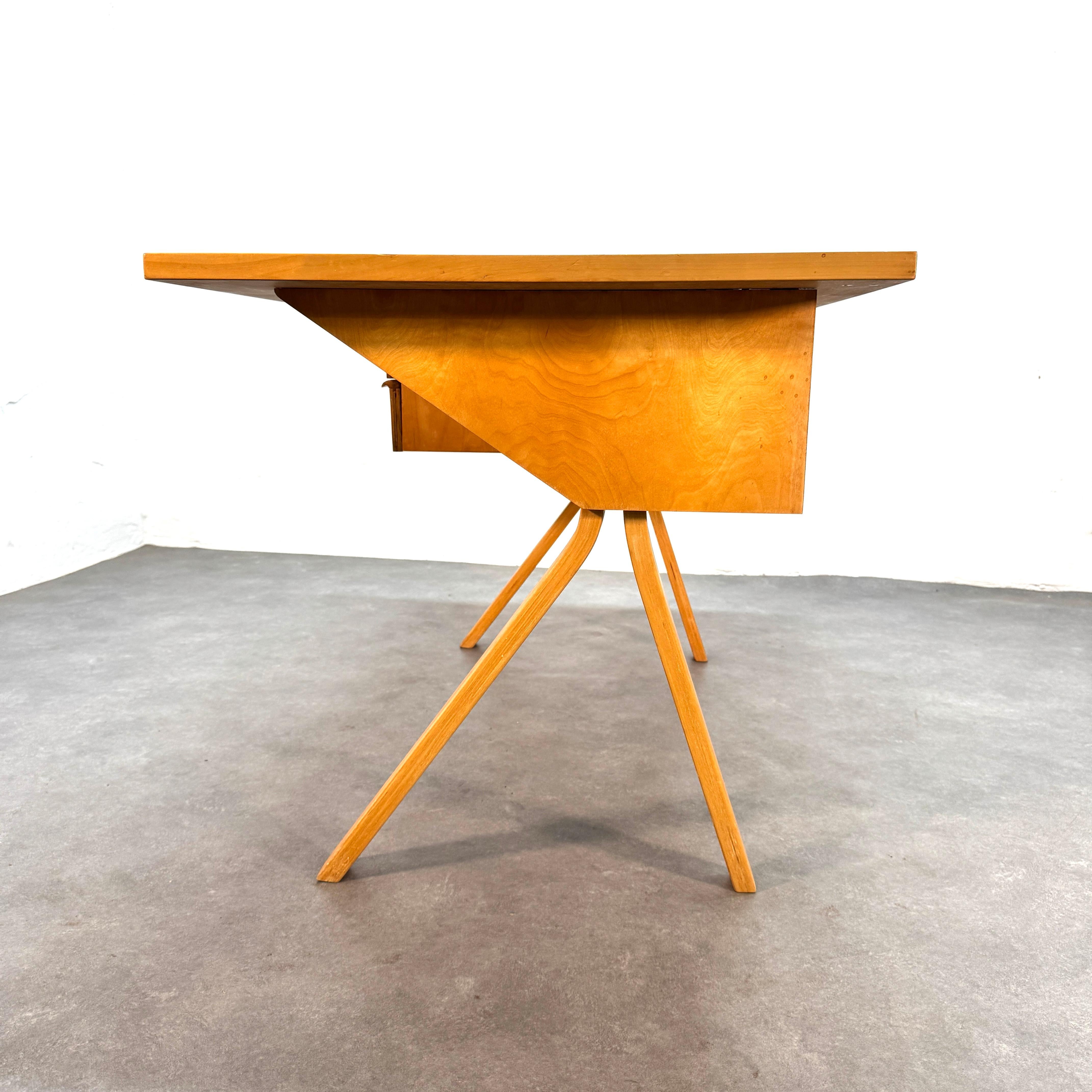 Birch Mid-century birch desk by Cees Braakman for UMS Pastoe For Sale