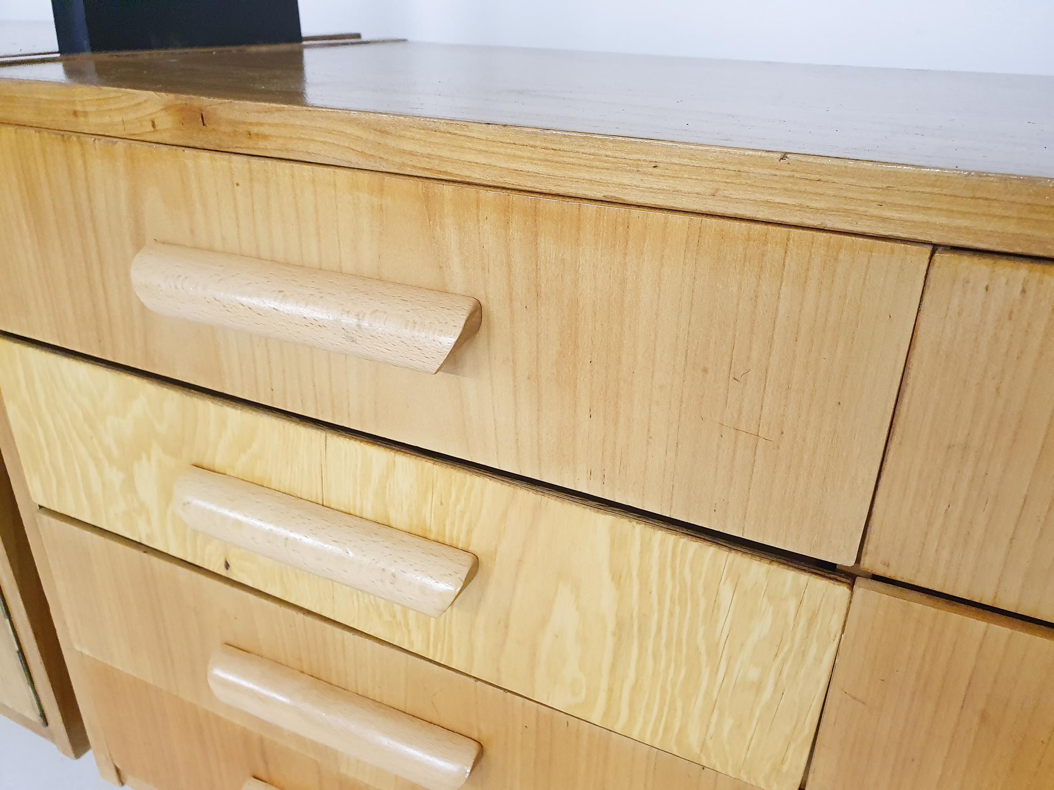 Mid-Century Birch Free Standing Wall Unit, 1950's 2