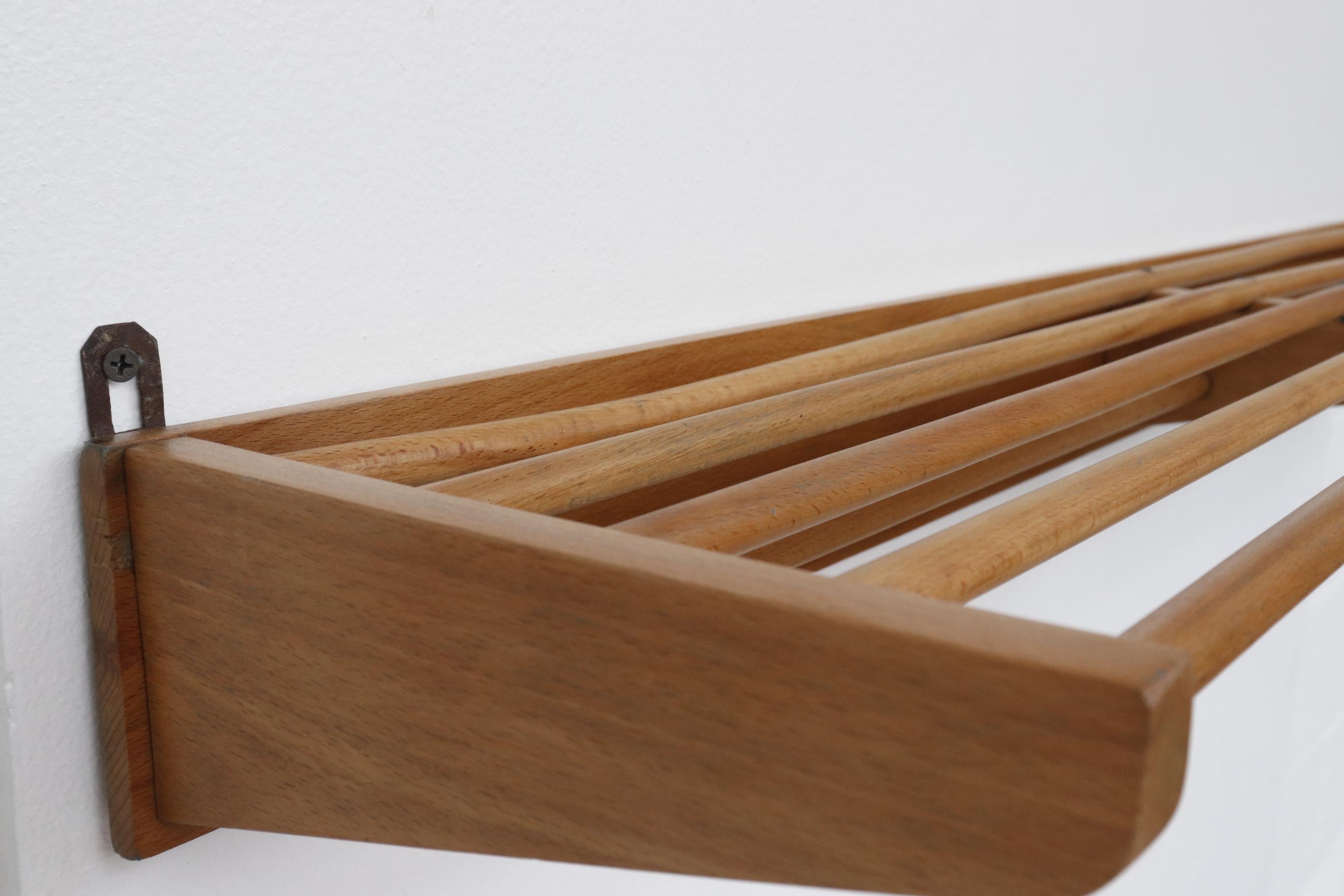 Mid-20th Century Midcentury Birch Spindle Wall Coat and Hat Rack