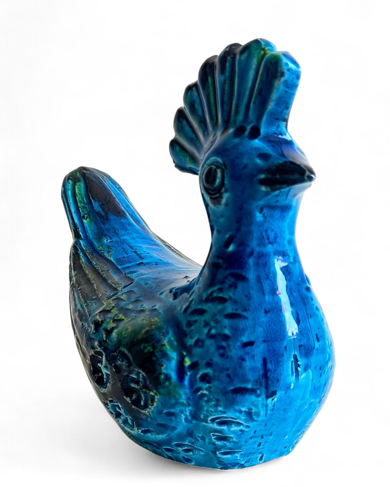 Scultura di uccello blu di metà secolo Bitossi by Aldo Londi Rimini, Italia, anni '60 in vendita 3