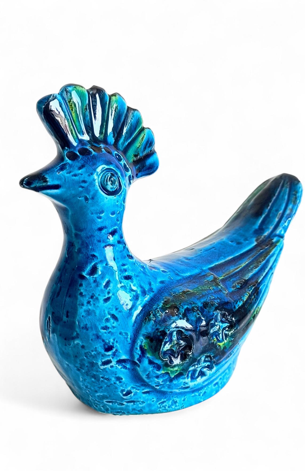 Scultura di uccello blu di metà secolo Bitossi by Aldo Londi Rimini, Italia, anni '60 in vendita 4