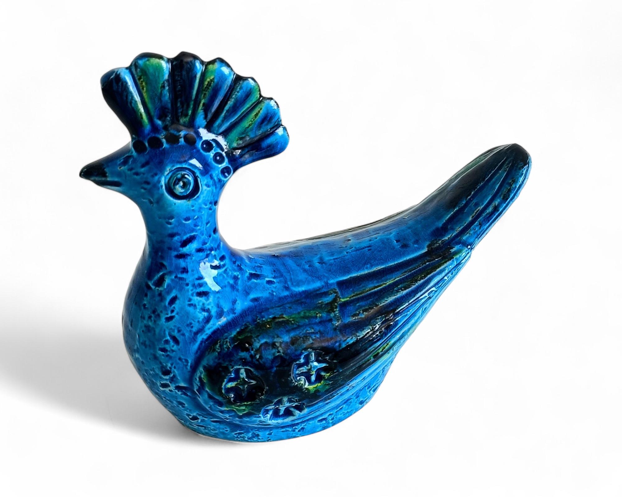 Scultura di uccello blu di metà secolo Bitossi by Aldo Londi Rimini, Italia, anni '60 in vendita 5
