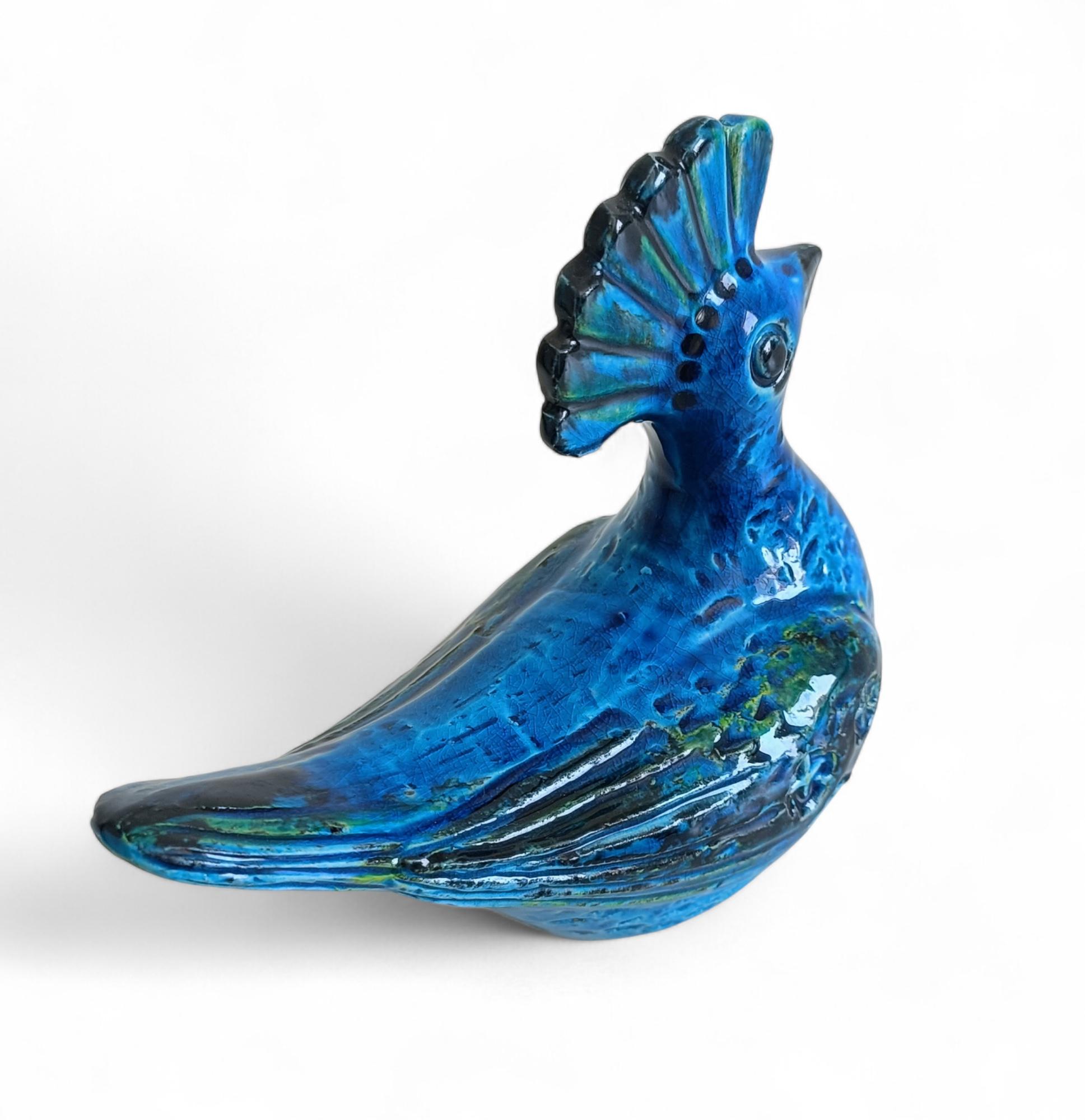 Scultura di uccello blu di metà secolo Bitossi by Aldo Londi Rimini, Italia, anni '60 in vendita 7