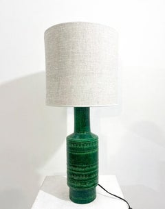 Mid-Century Bitossi Ceramic Green Table Lamp, Italy, 1960s