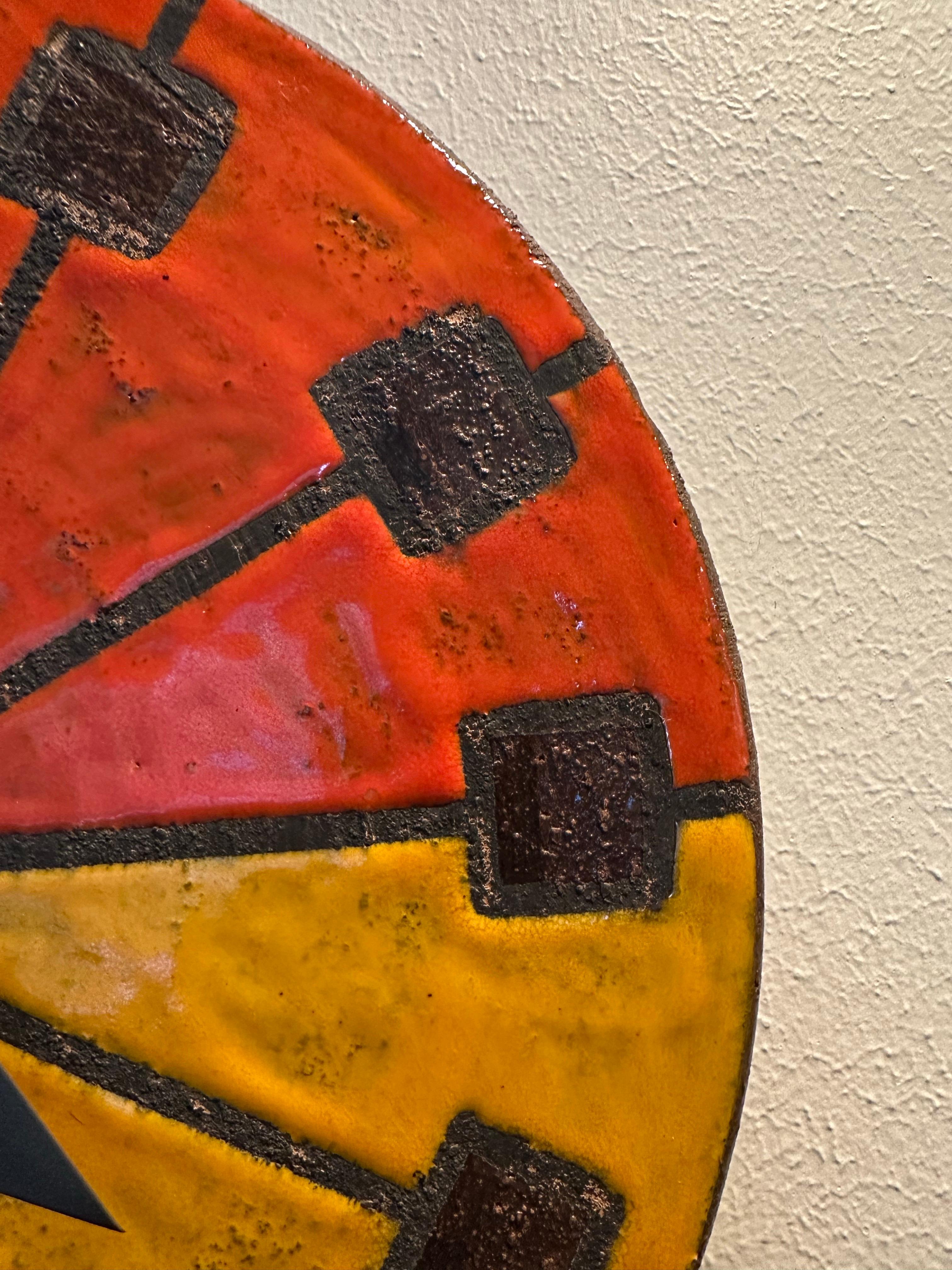 20th Century Mid Century Bitossi George Nelson Ceramic Pizza Slice Wall Clock For Sale