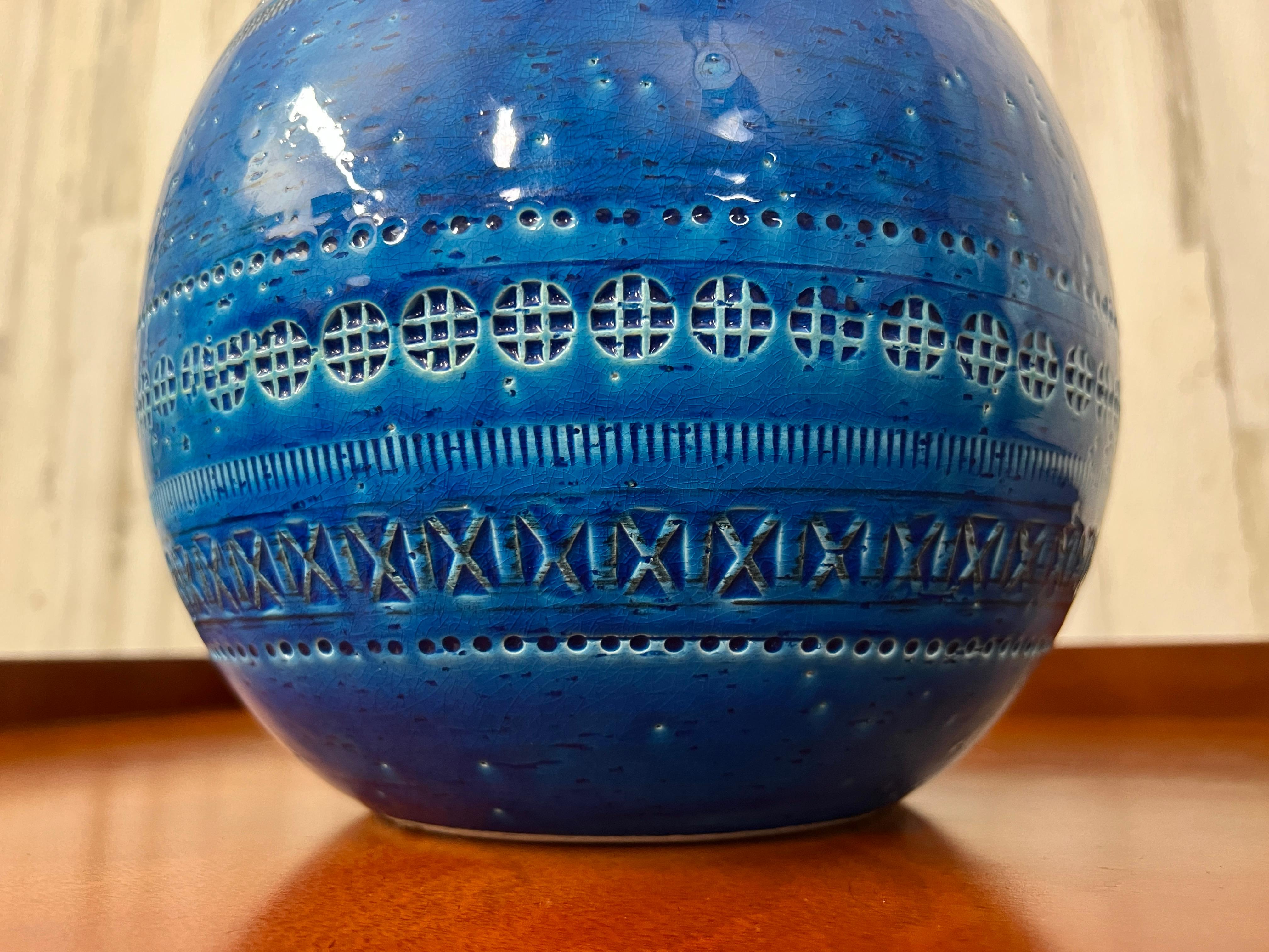 Mid-Century Bitossi Rimini Blue Pottery Vase by Aldo Londi, Italy, 1960s 1