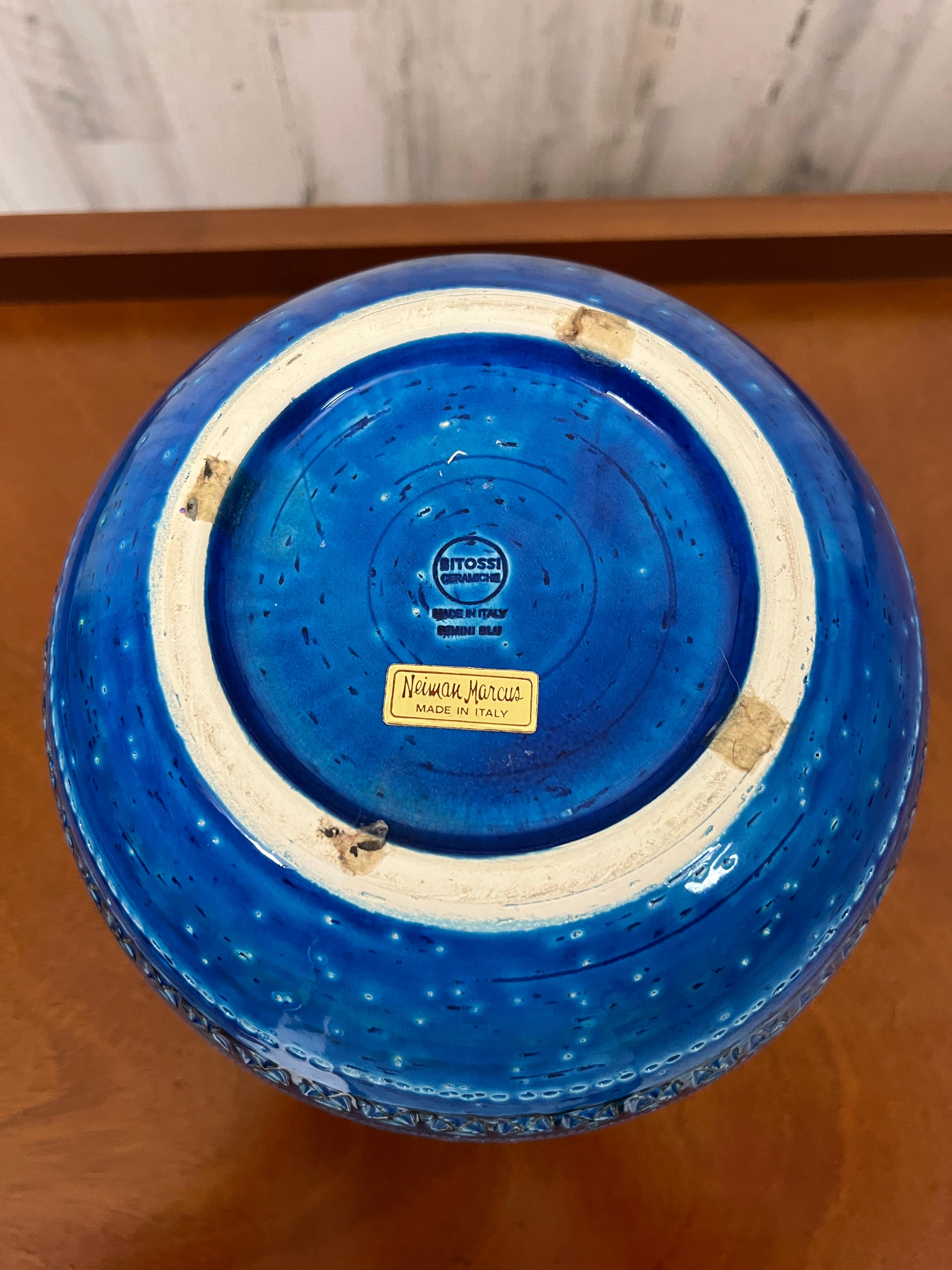 Mid-Century Bitossi Rimini Blue Pottery Vase by Aldo Londi, Italy, 1960s 6