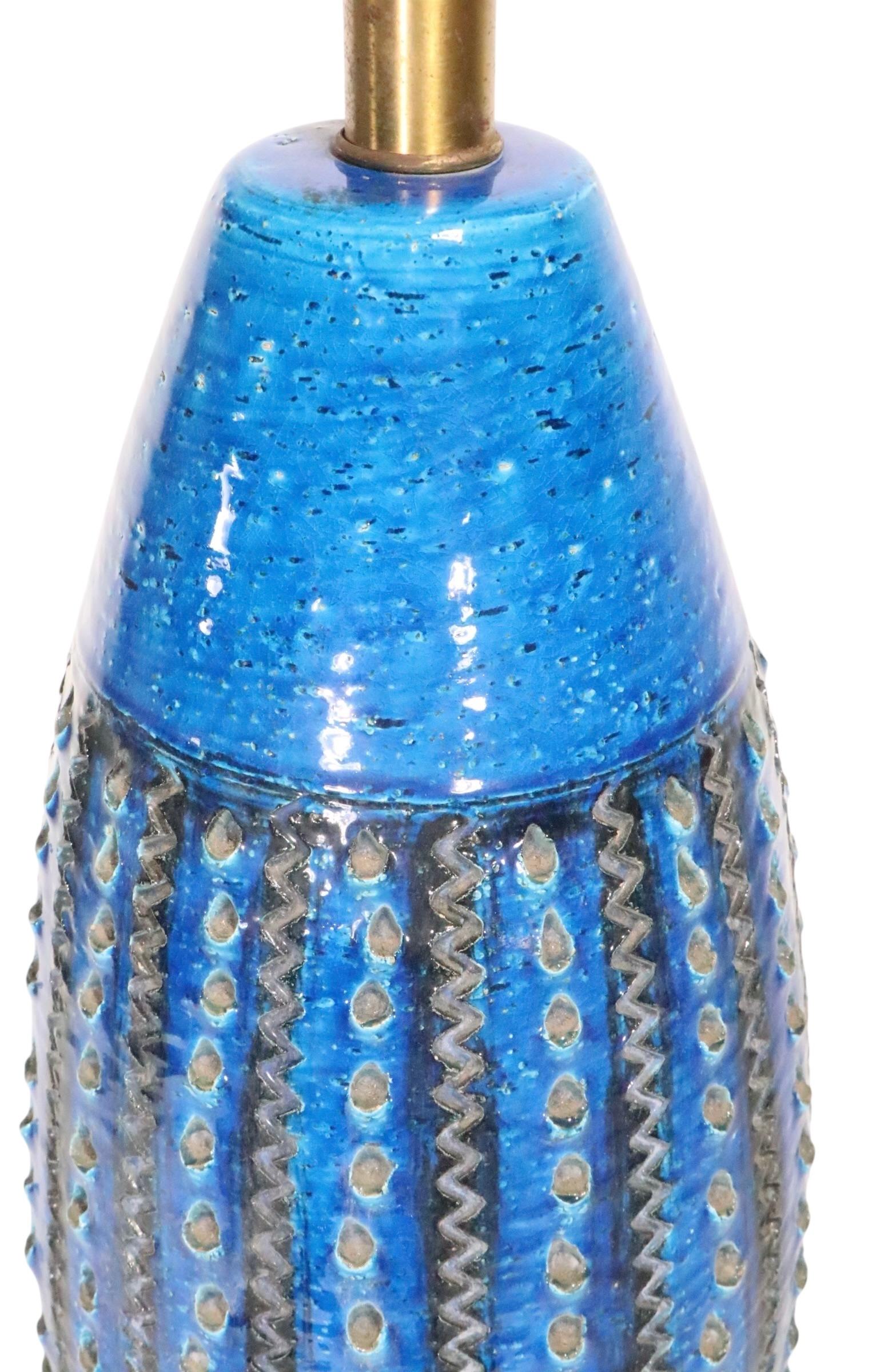 Mid Century Bitossi Rimini Table Lamp after Aldo Londi Made in Itay c. 1960's For Sale 4