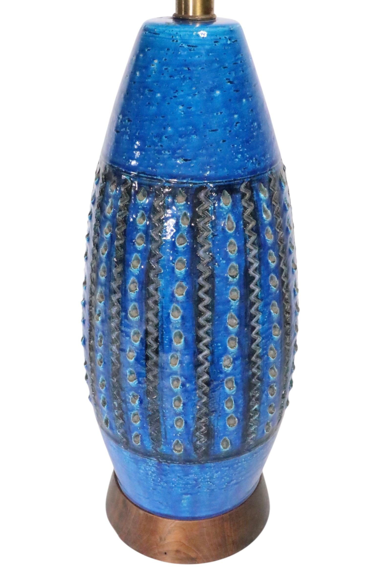 Mid Century Bitossi Rimini Table Lamp after Aldo Londi Made in Itay c. 1960's For Sale 7