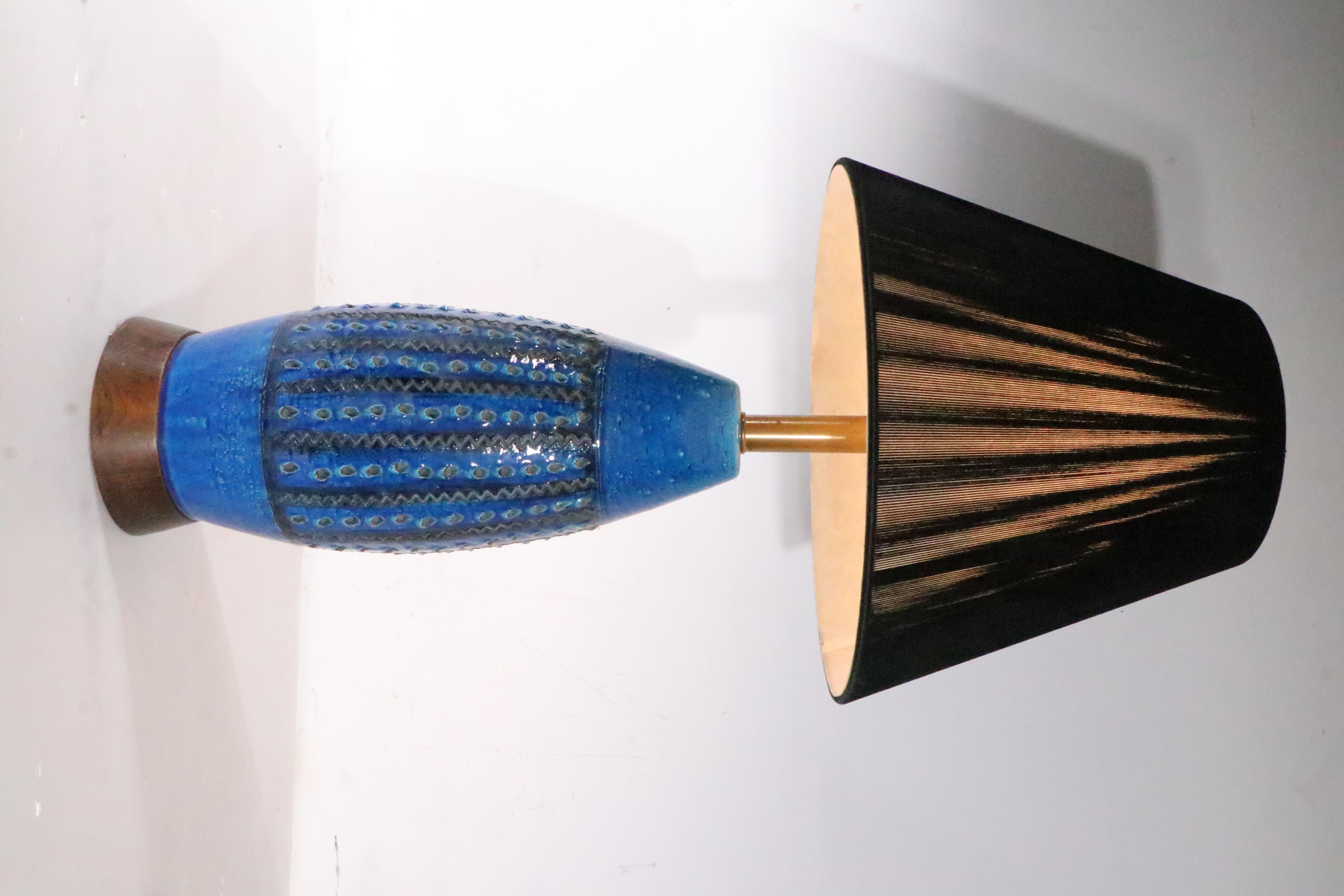 Mid Century Bitossi Rimini Table Lamp after Aldo Londi Made in Itay c. 1960's For Sale 9