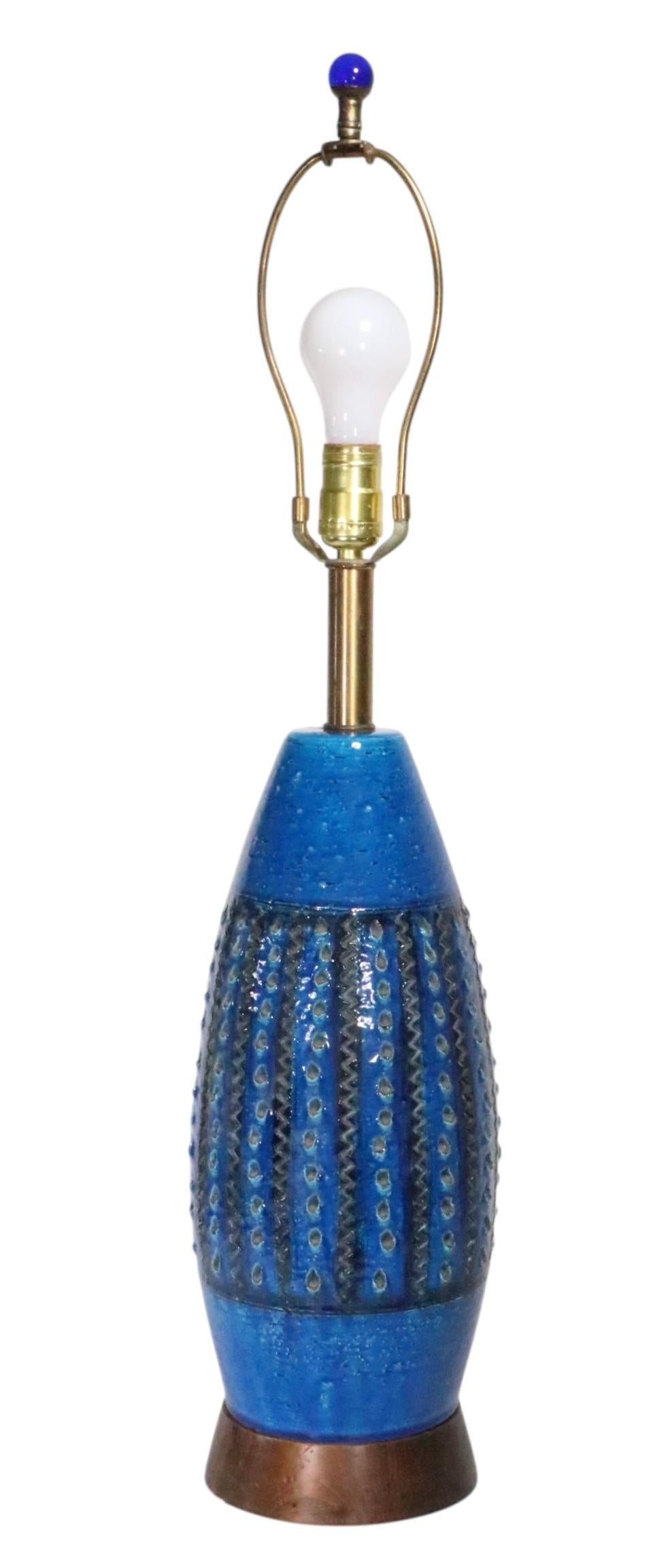 Mid Century Bitossi Rimini Table Lamp after Aldo Londi Made in Itay c. 1960's For Sale 1