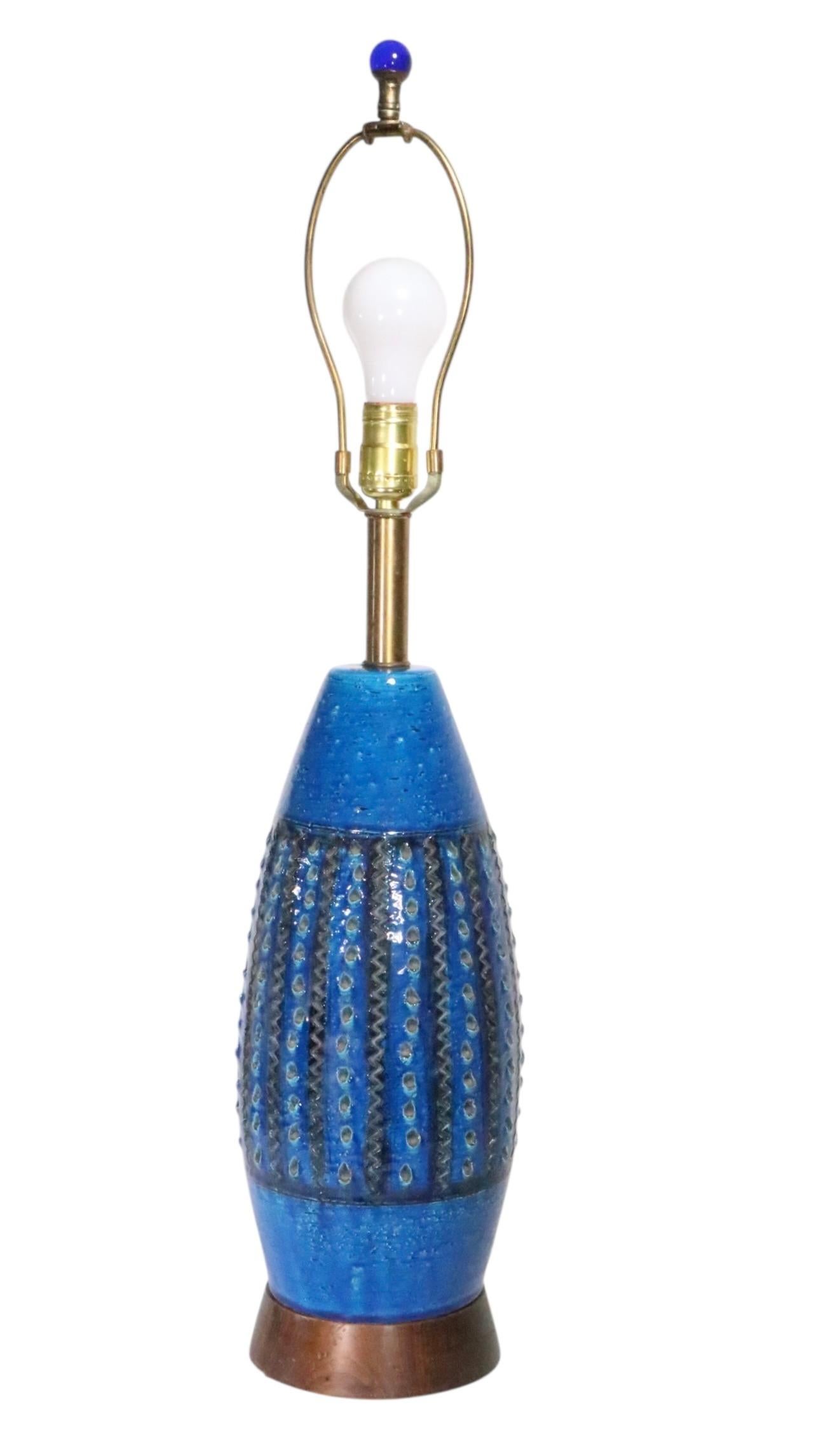 Mid Century Bitossi Rimini Table Lamp after Aldo Londi Made in Itay c. 1960's For Sale 2
