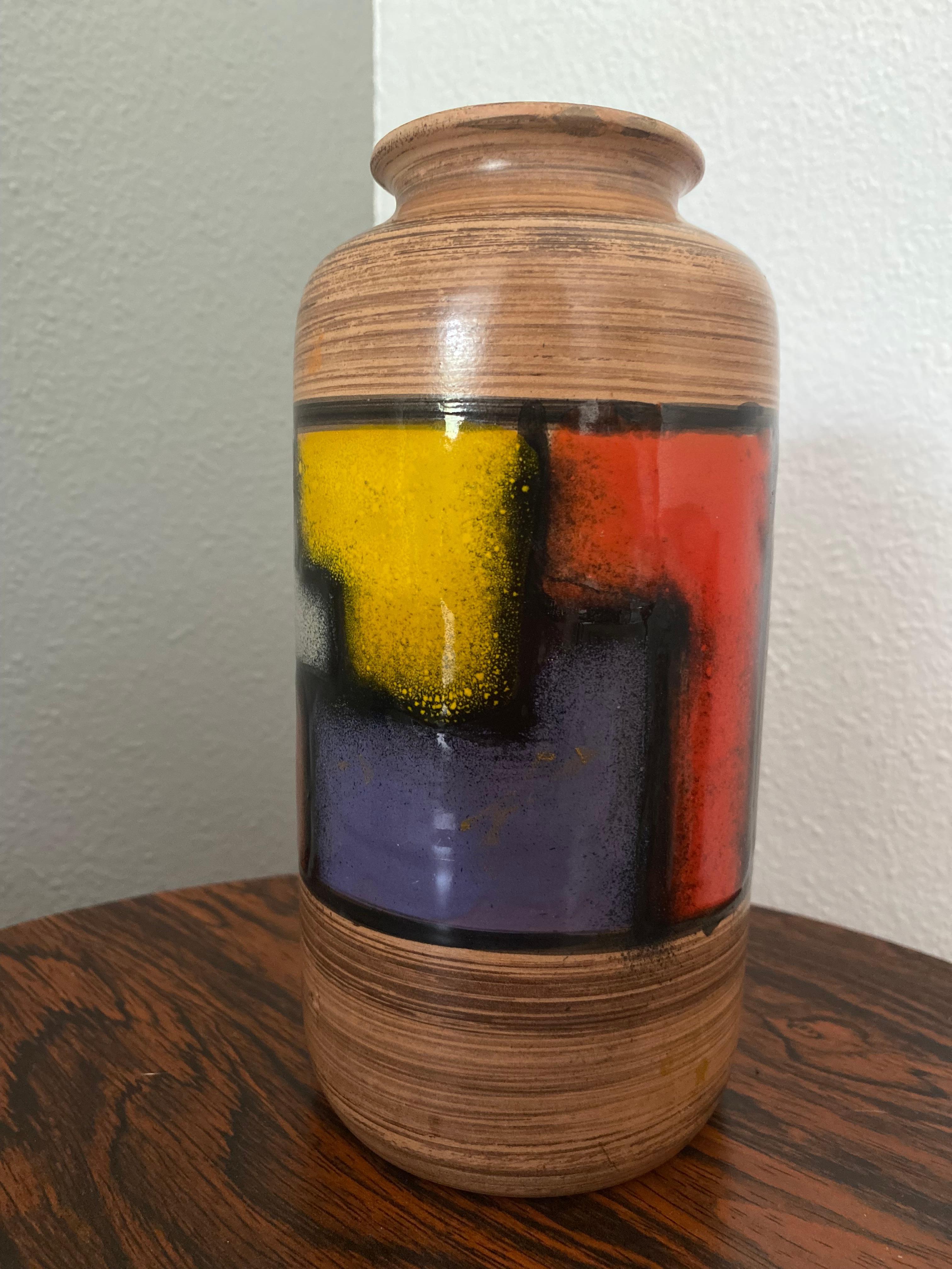 Ceramic Midcentury Bitossi Vase by Aldo Londi For Sale