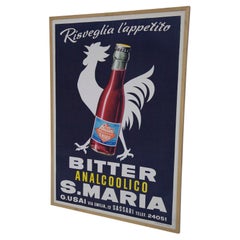 Vintage Midcentury Bitter S. Maria Poster