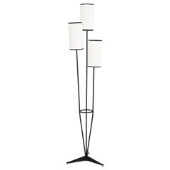 Midcentury Black 3-Light Floor Lamp