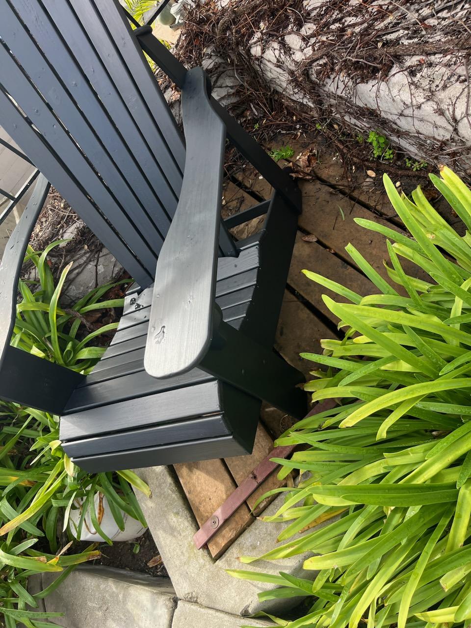 American Mid Century Black  Adirondack Beach Chairs For Sale