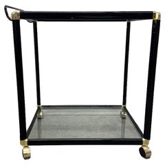 Mid-Century Black and Brass Bar Cart
