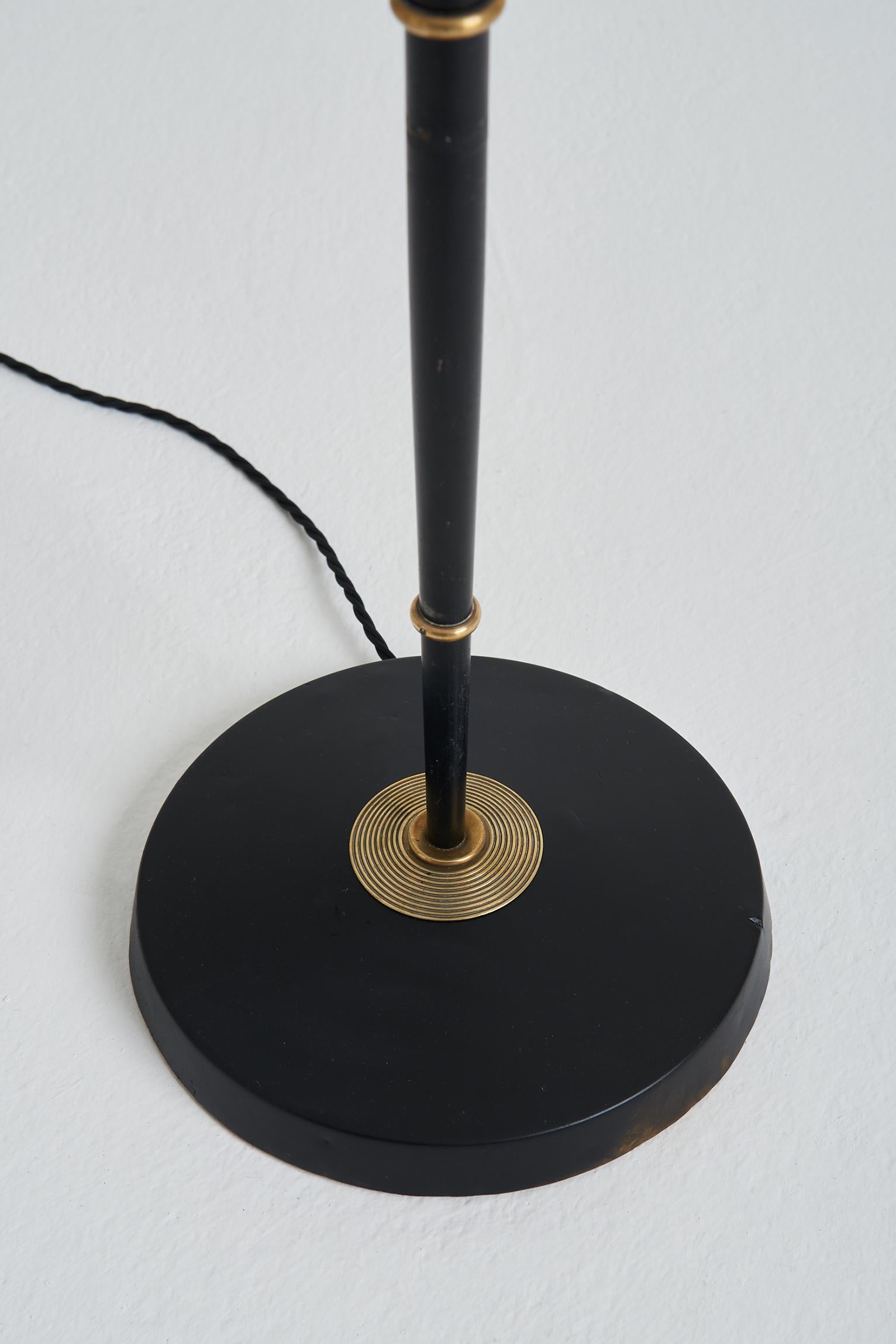 Mid-Century Modern Mid-Century Black and Brass Floor Lamp