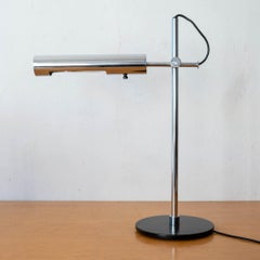 Mid Century Black and Chrome Italian Architect Desk or Table Lamp