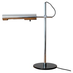 Mid Century Black and Chrome Italian Architect Desk or Table Lamp