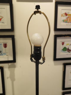 Midcentury Black and Gold Torchiere