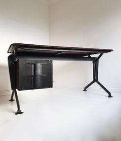 Midcentury Black and Grey 'Arco' Desk by BBPR for Olivetti, Italy, 1960