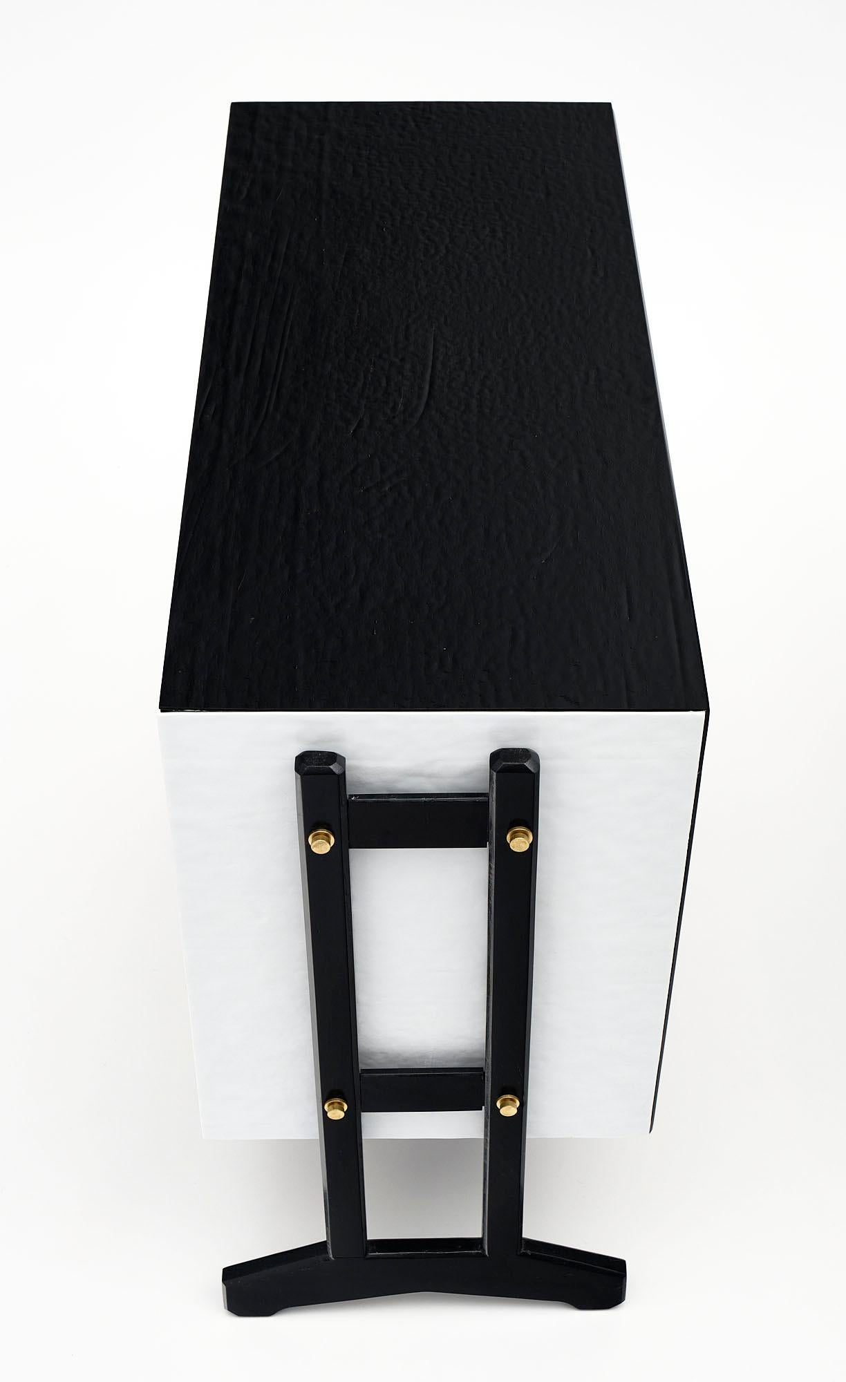 Mid-Century Black and White Murano Glass Cabinets 1