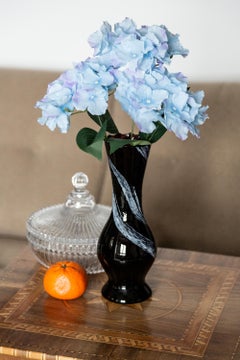 Midcentury Black and White Murano Vase, Europe, 1960s