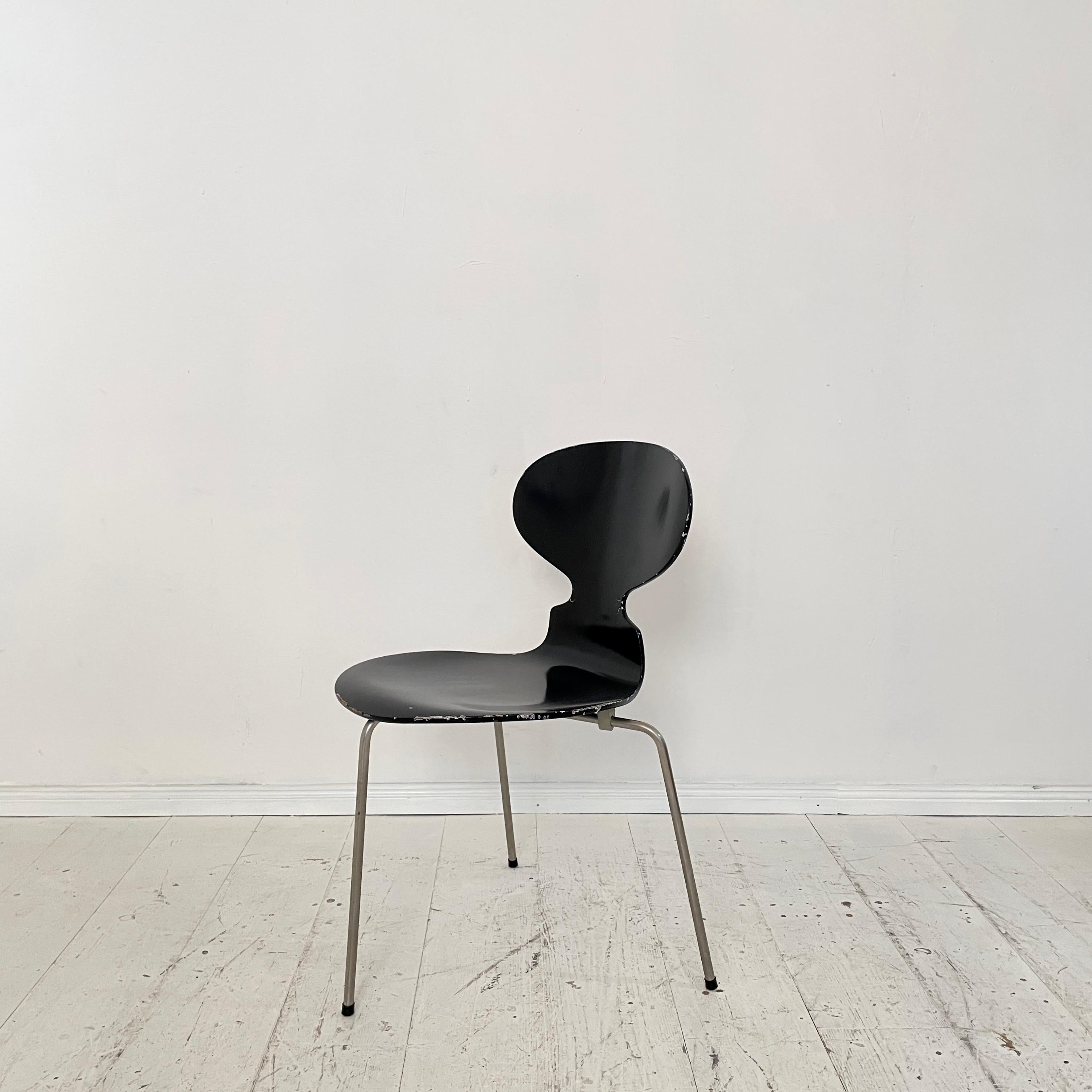 Danish Mid-Century Black Ant Chair by Arne Jacobsen for Fritz Hansen, around 1957
