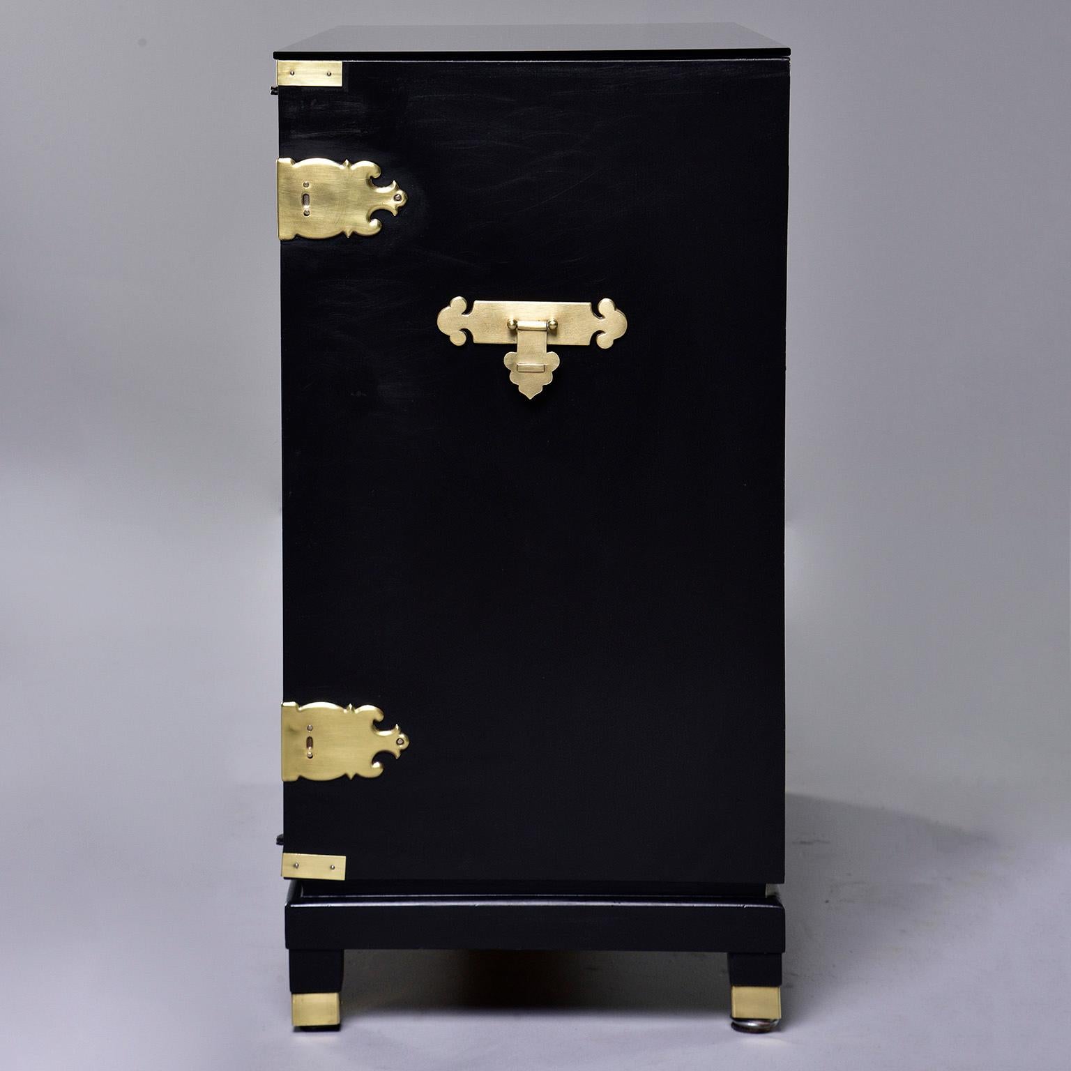 Chinoiserie Midcentury Black Asain Style Side Cabinet