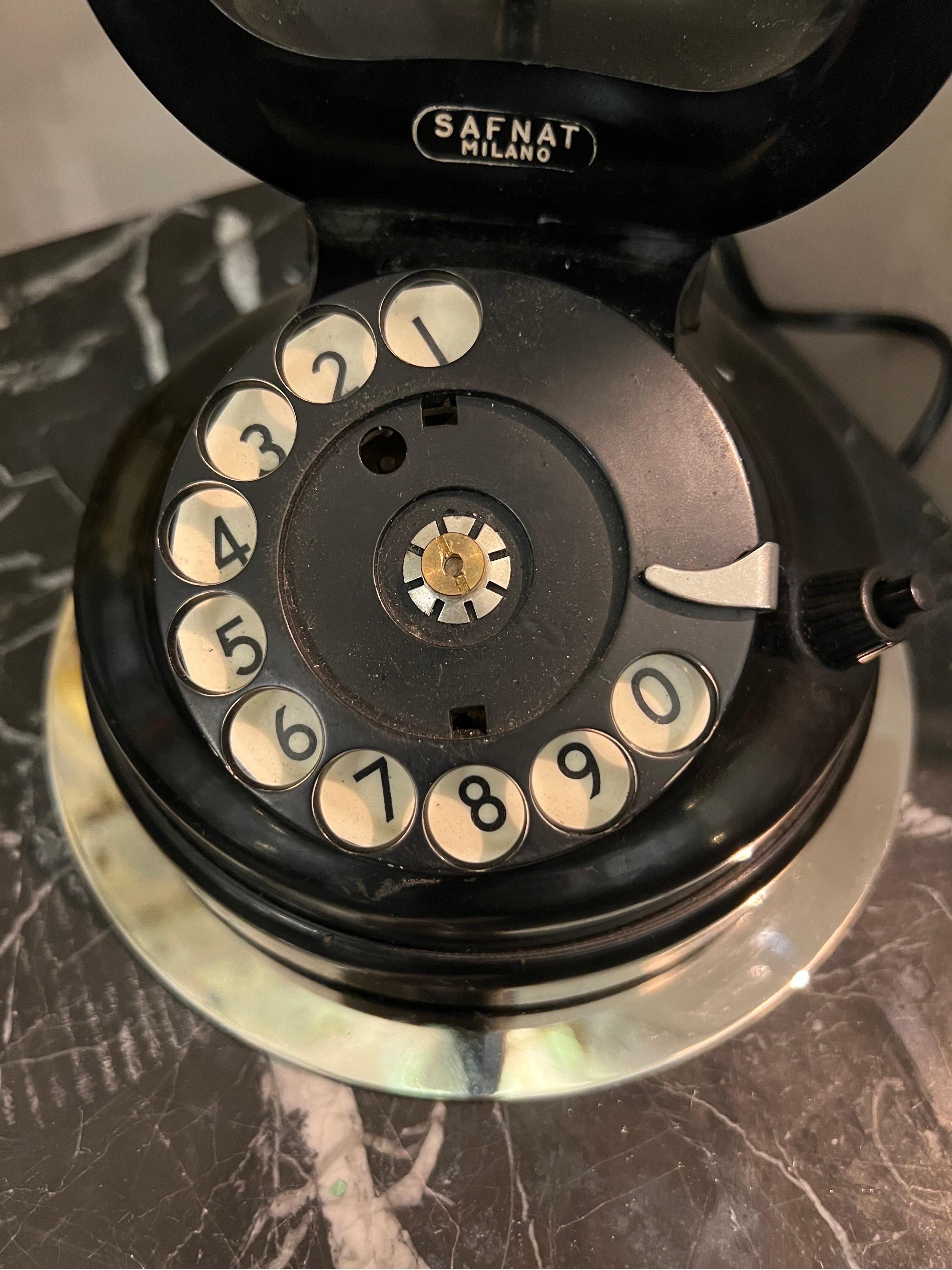 Lampe de bureau télephone en bakélite noire du milieu du siècle dernier, 1950 en vente 6