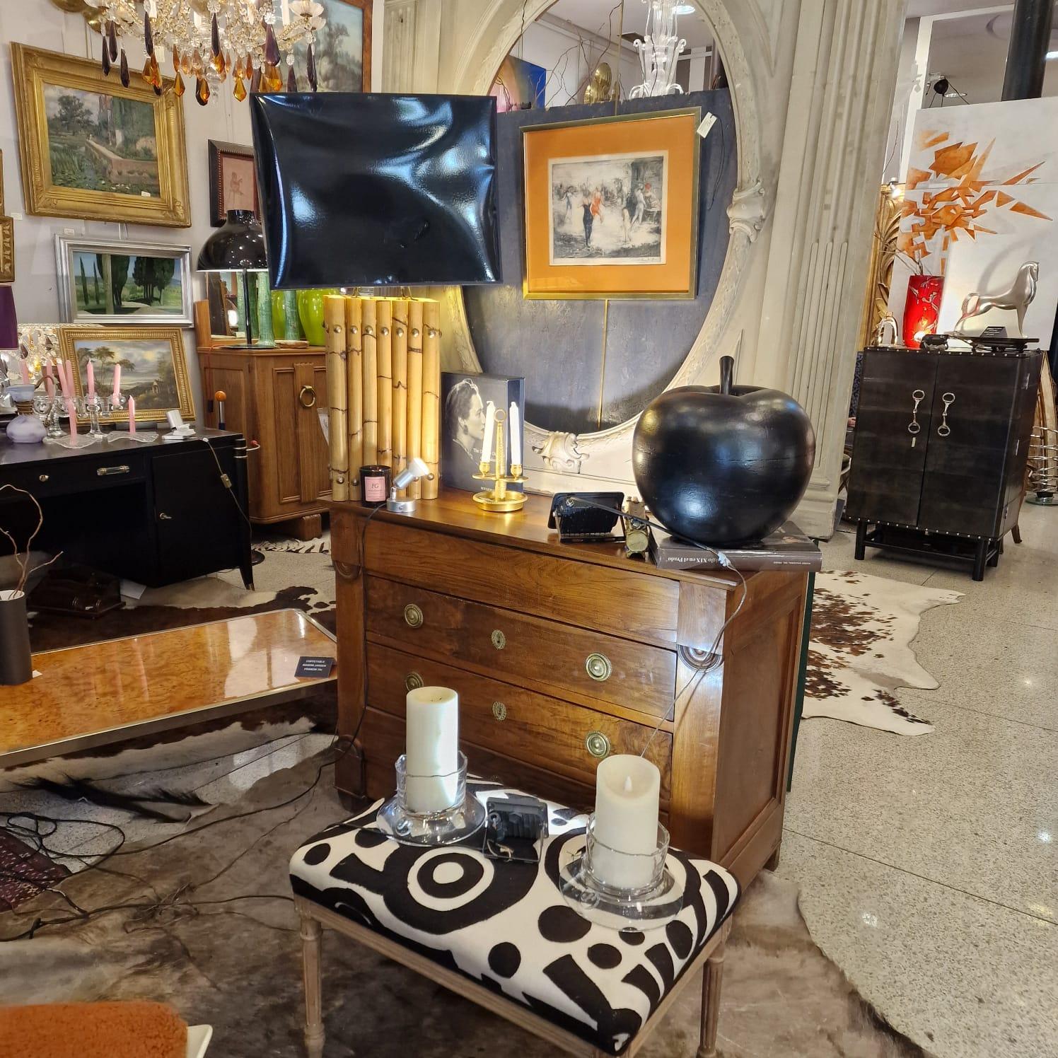 Lampe à poser en bambou noir du milieu du siècle Maison Jansen en vente 5