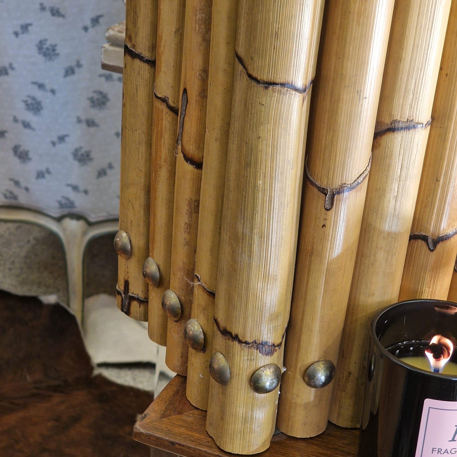 Lampe à poser en bambou noir du milieu du siècle Maison Jansen en vente 9