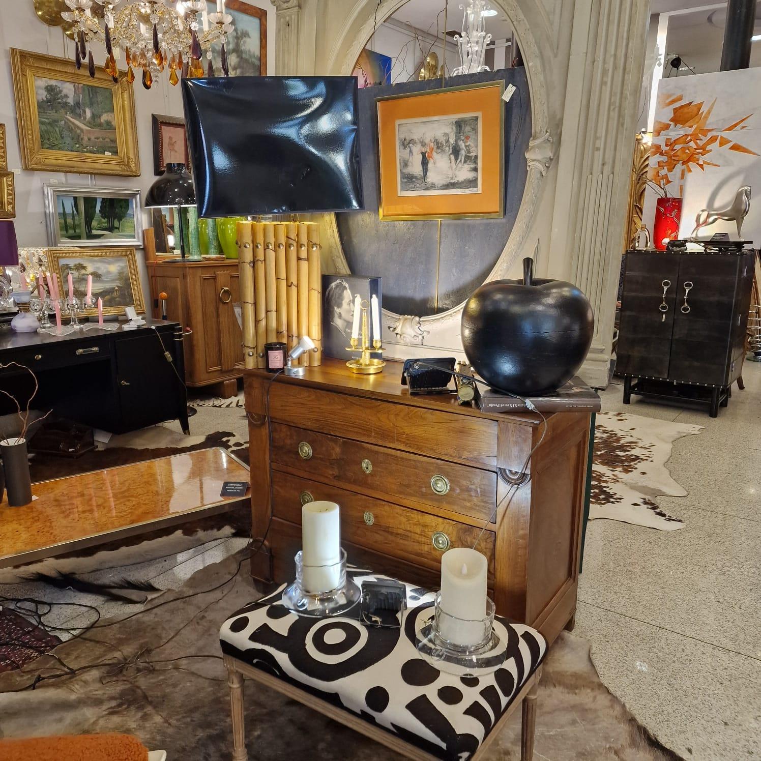 Fin du 20e siècle Lampe à poser en bambou noir du milieu du siècle Maison Jansen en vente