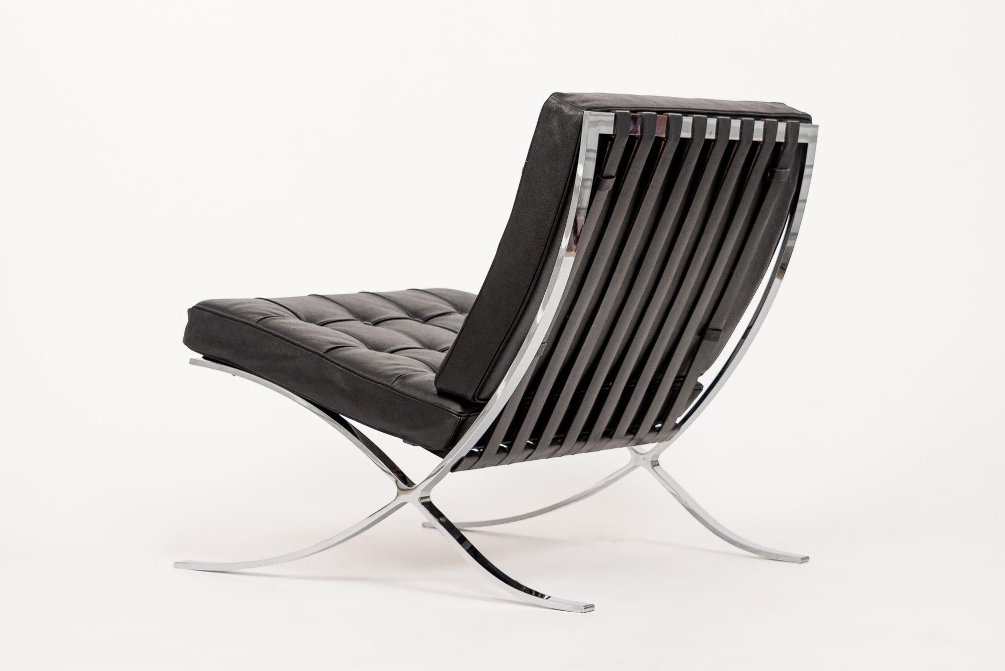 Mid Century Black Barcelona Chair by Mies van der Rohe for Knoll 6